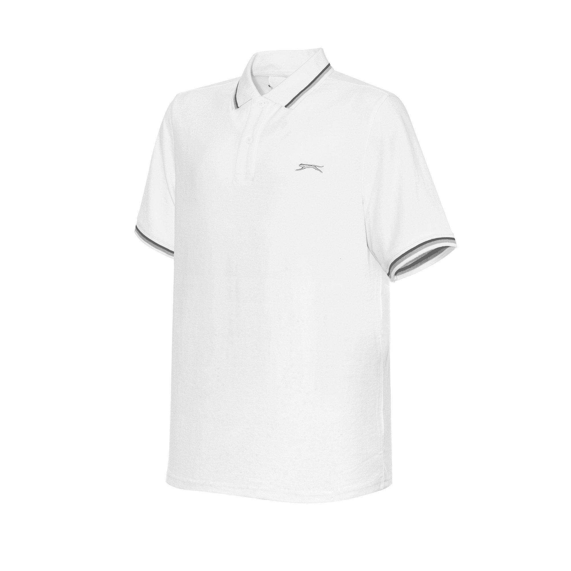 White - Slazenger - Tipped Polo Shirt Mens - 5