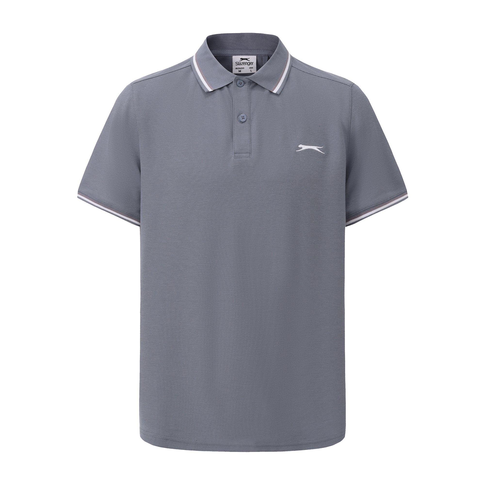 Slazenger Men's Tipped Polo Shirt - Slate Grey - 2XL