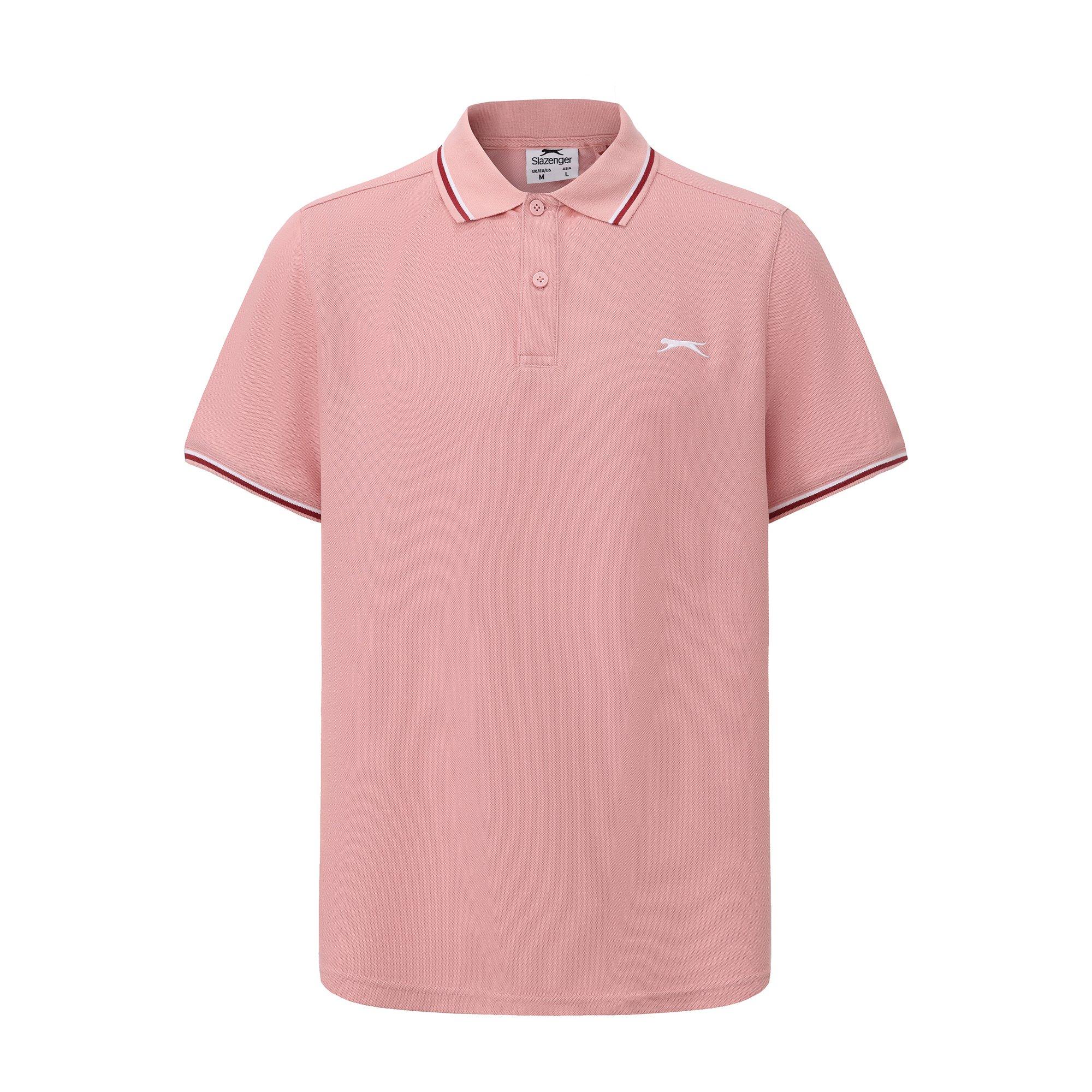 Slazenger Men's Tipped Polo Shirt - Pink - XL