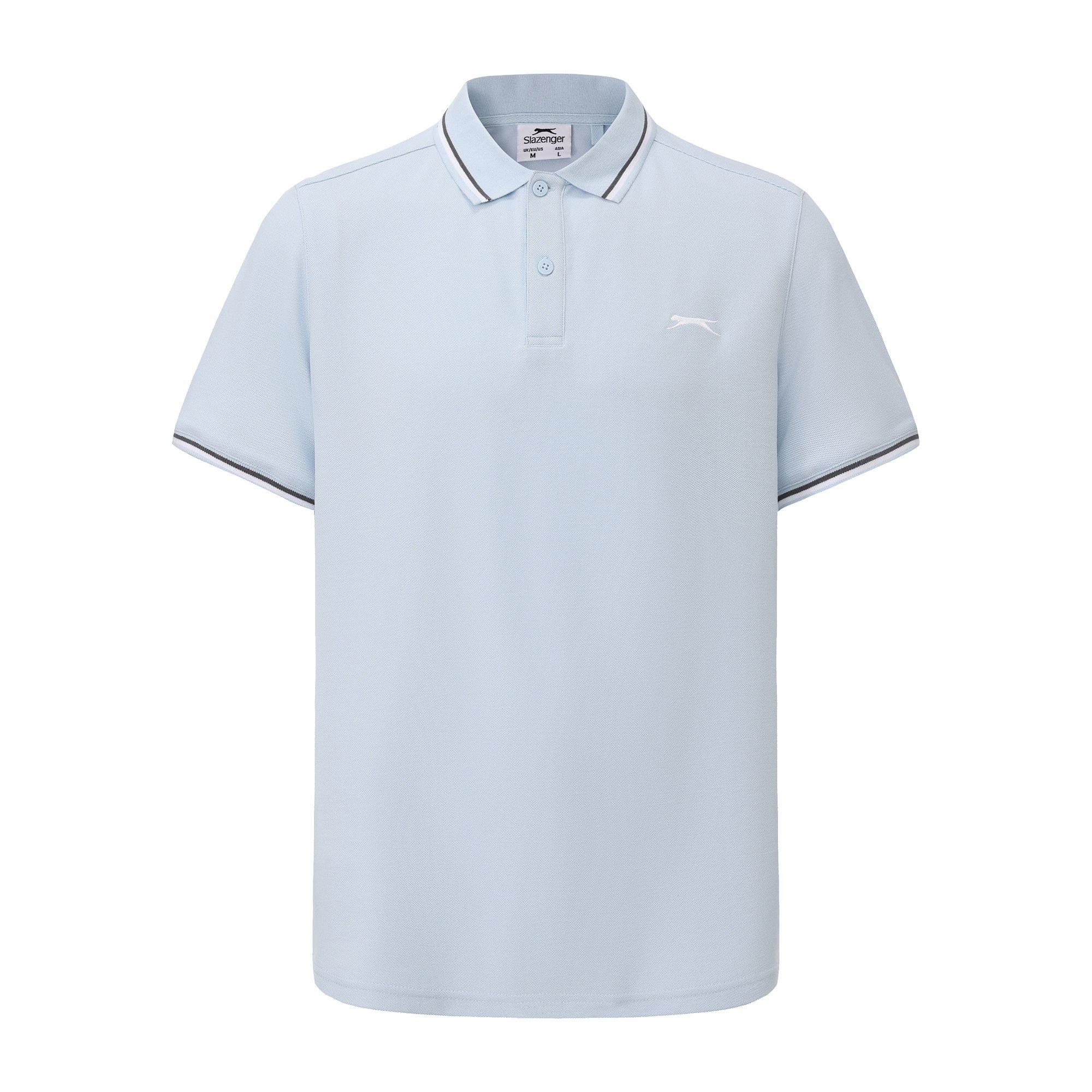 Slazenger Men's Tipped Polo Shirt - Light Blue - 2XL