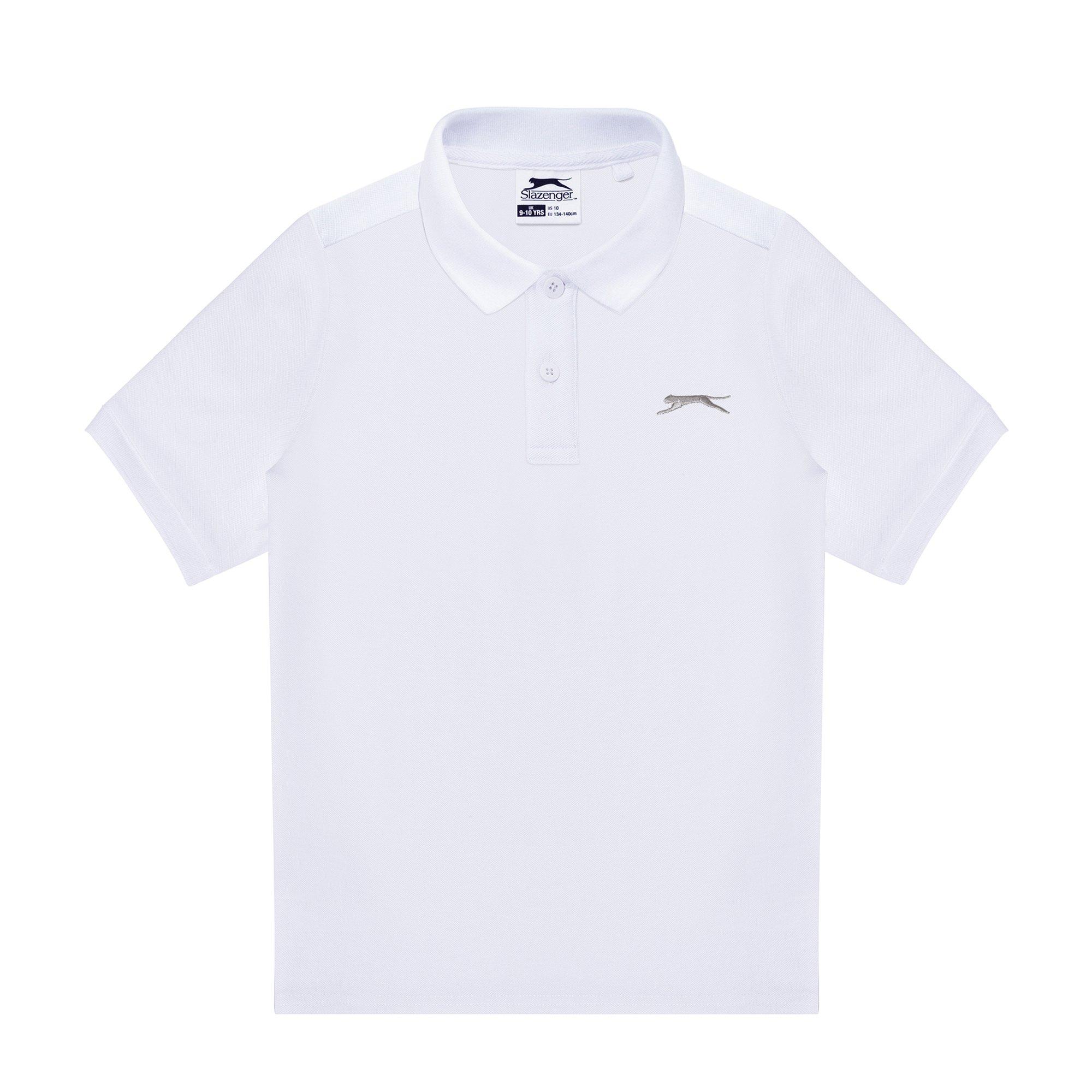 White - Slazenger - Plain Polo Shirt Junior - 1