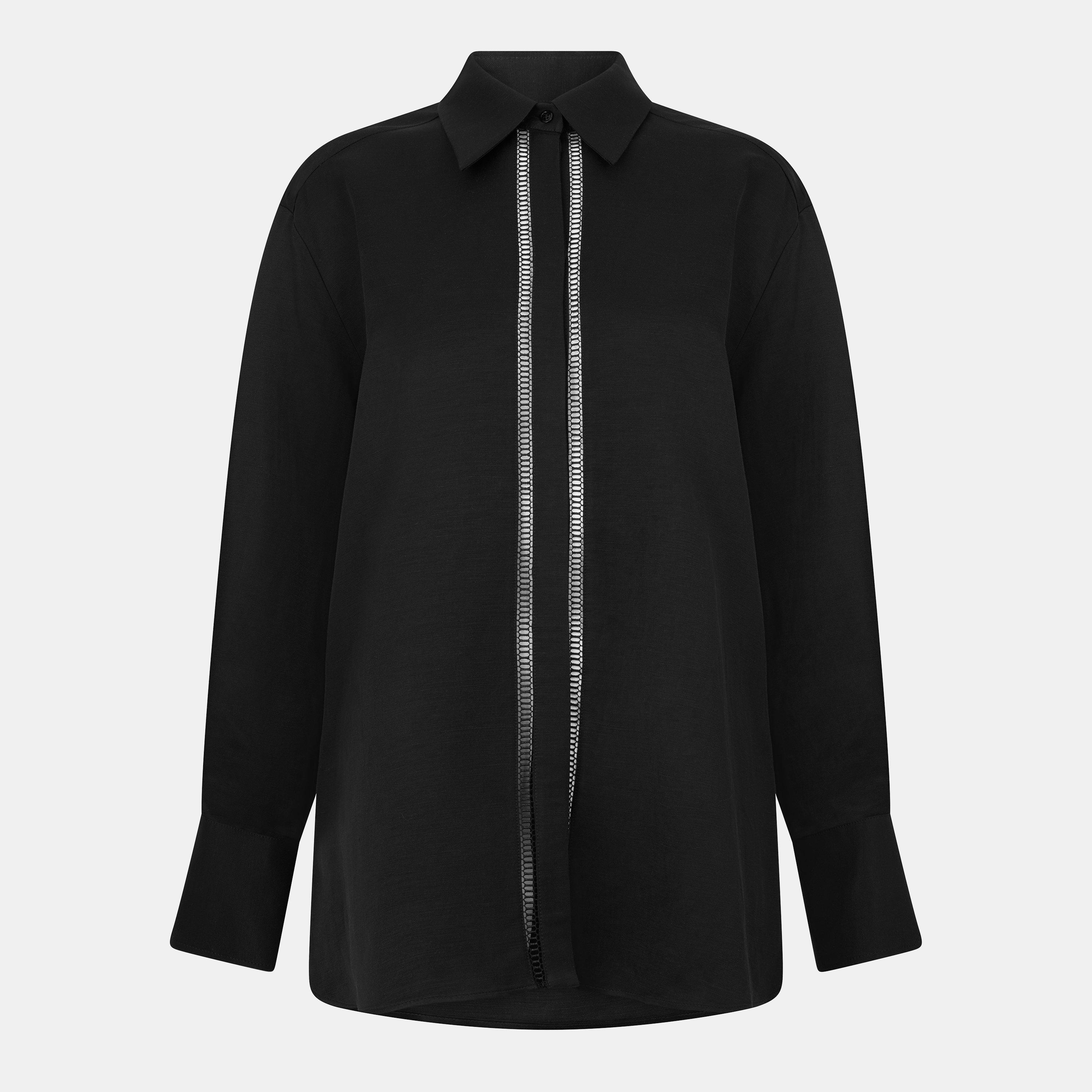 Boss Women's Beina Long Sleeve Long Blouse - Black - 6 (XS)