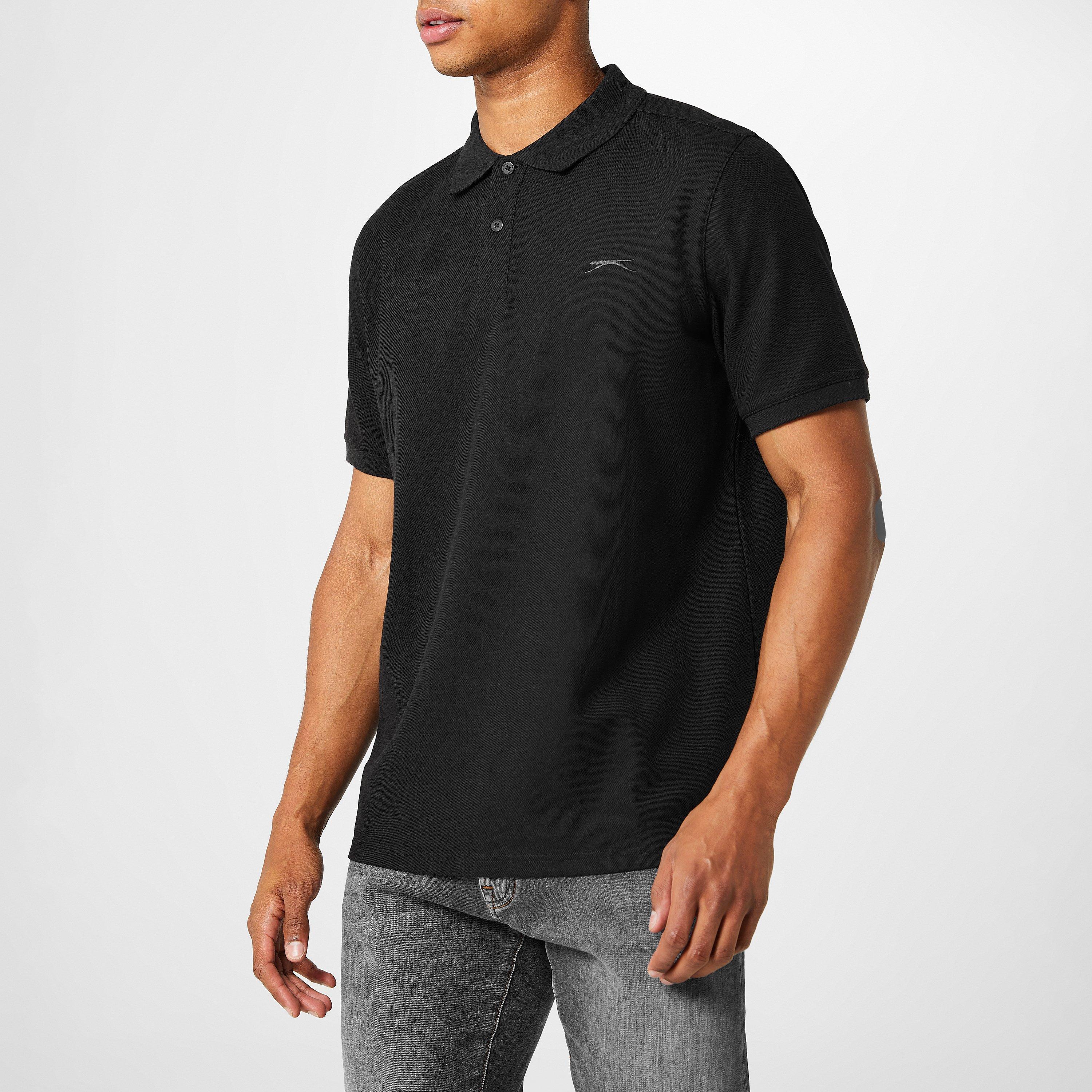 Black - Slazenger - Plain Polo Shirt Mens - 5