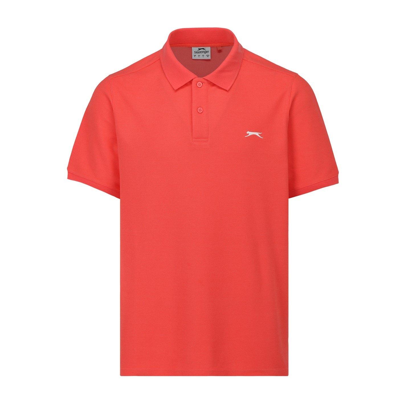 Slazenger Men's Plain Polo Shirt - Coral Pink - S