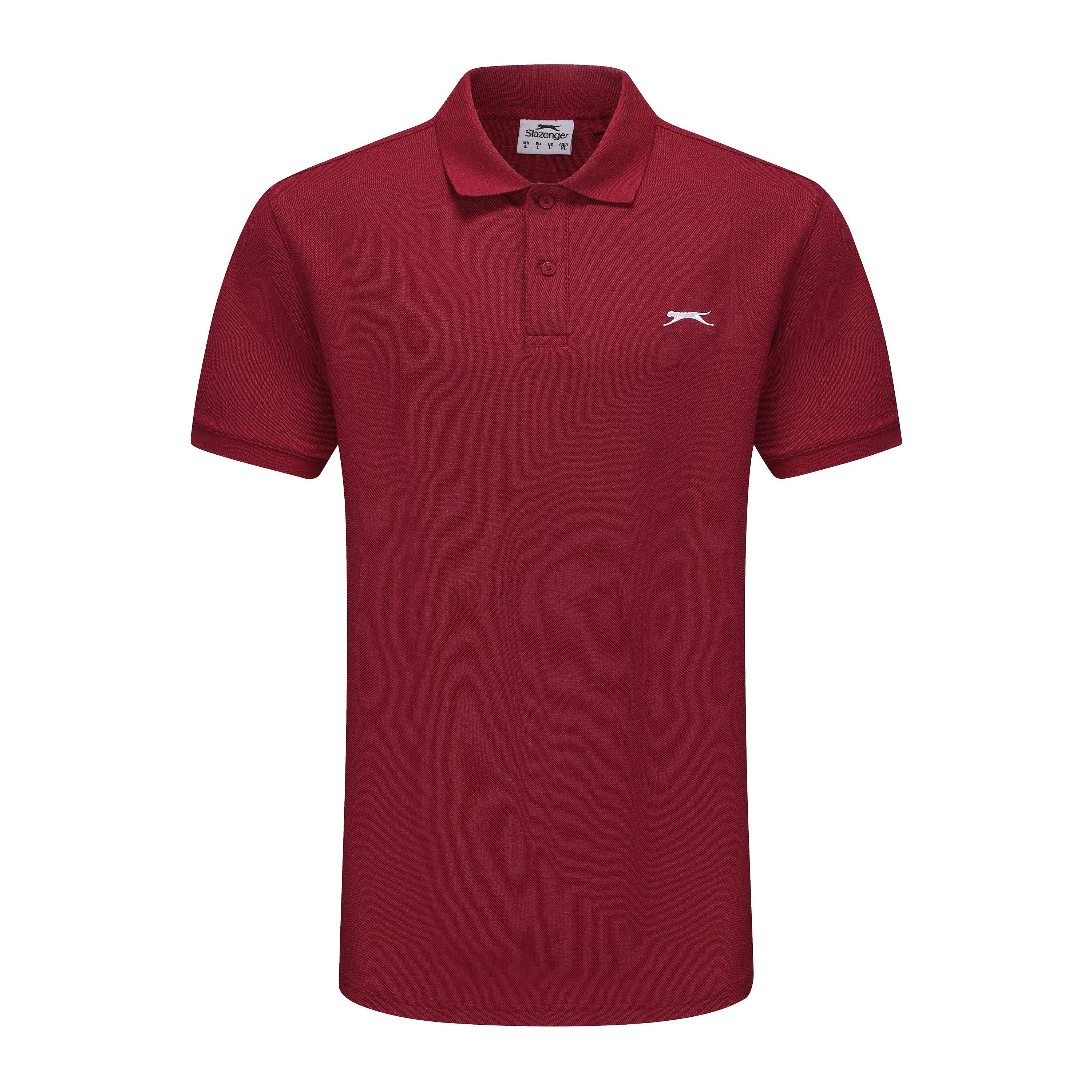 Slazenger Men's Plain Polo Shirt - Berry - XL
