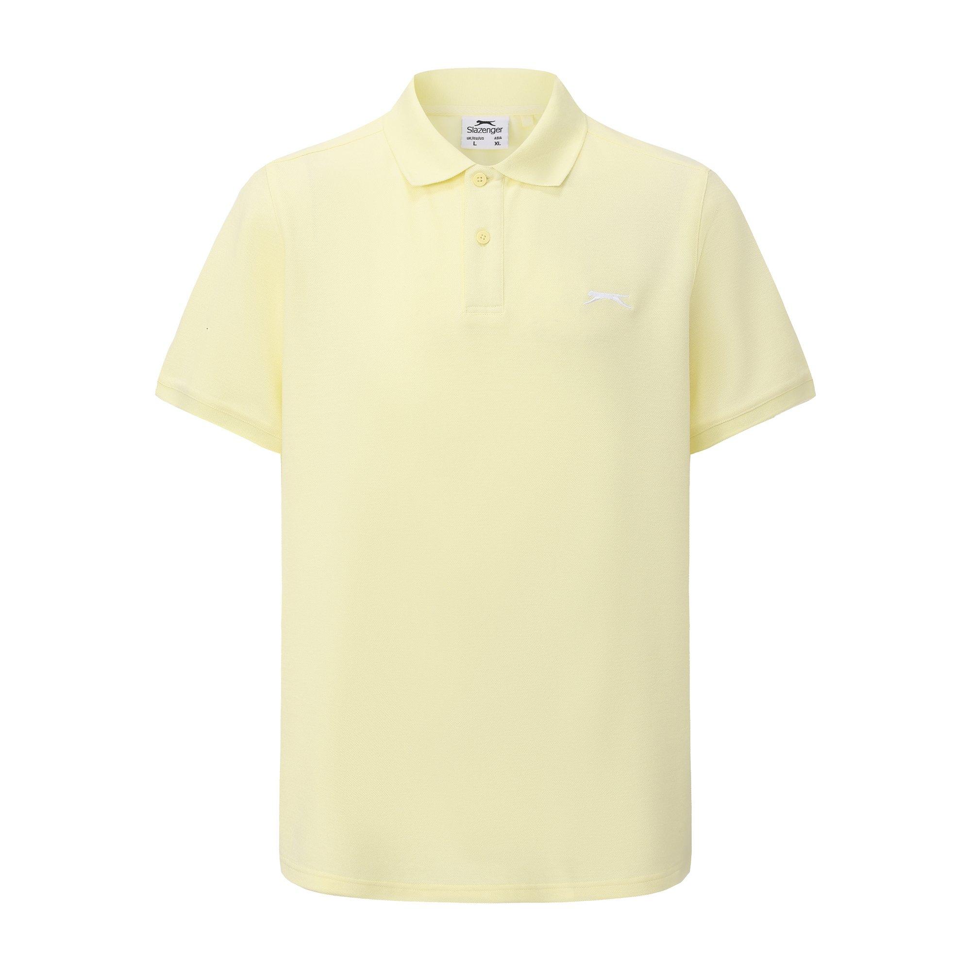 Slazenger Men's Plain Polo Shirt - Light Yellow - L