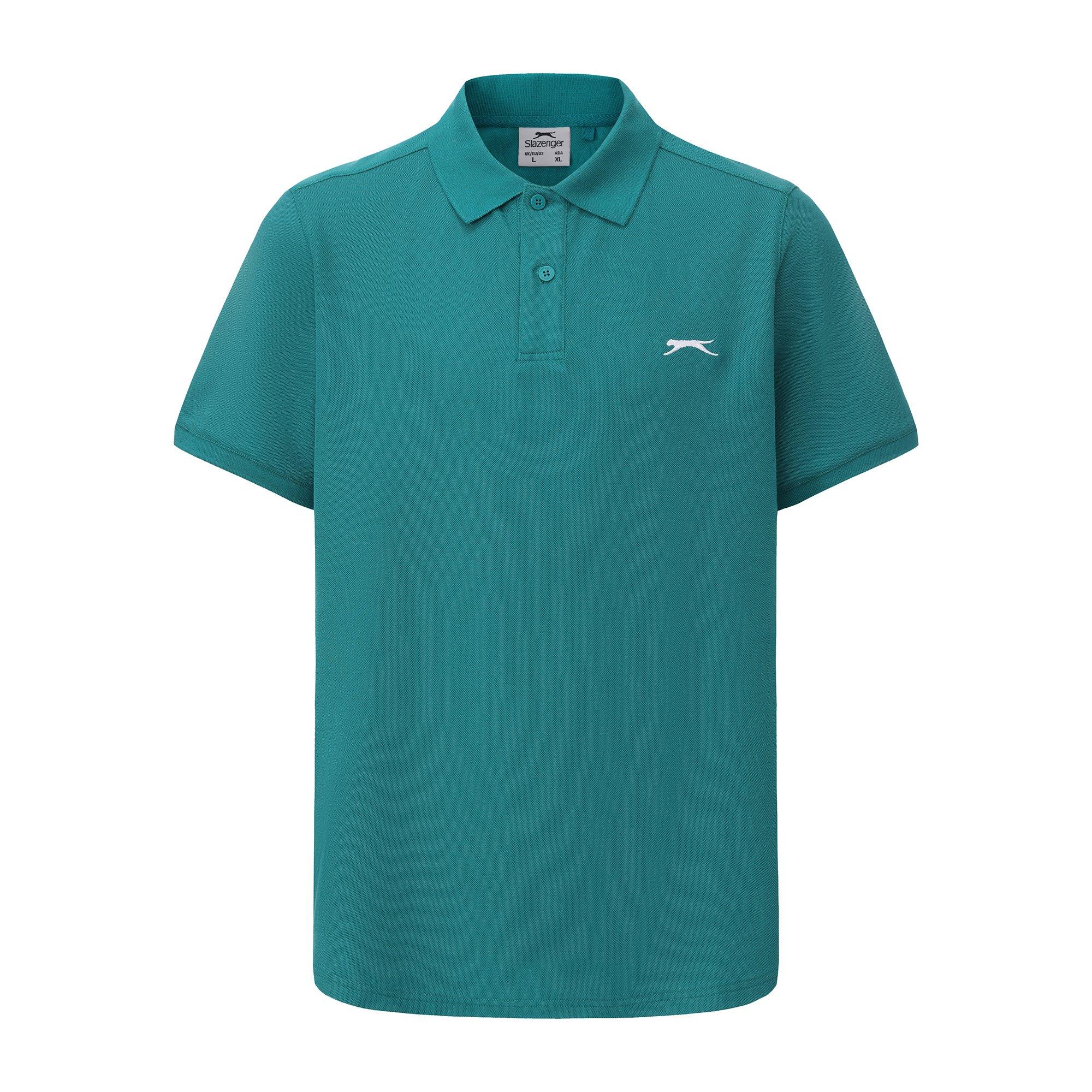 Slazenger Men's Plain Polo Shirt - Teal - S