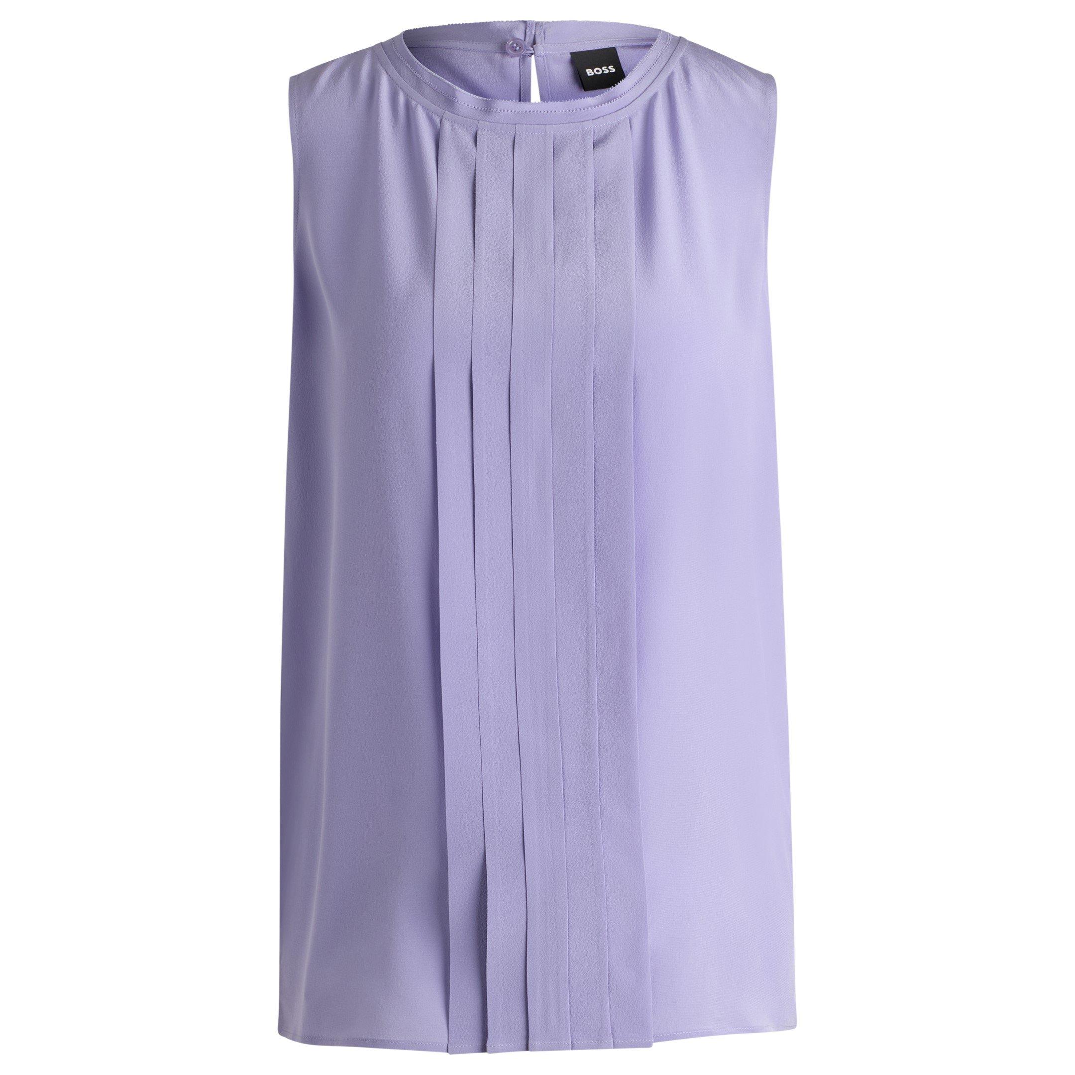 Boss Women's Bemiula Long Sleeve Long Blouse - Medium Purple - 10 (M)