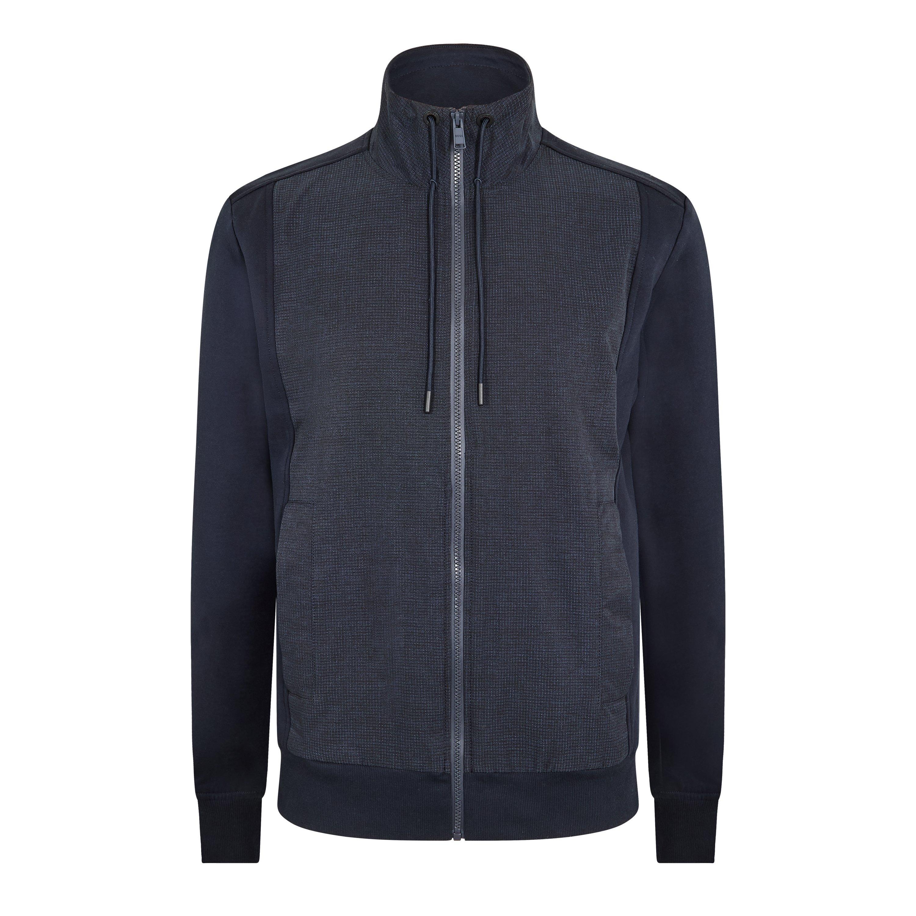 Dark Blue - Boss - Men's P Shepherd Short Sleeve Zip Hoodie - 1