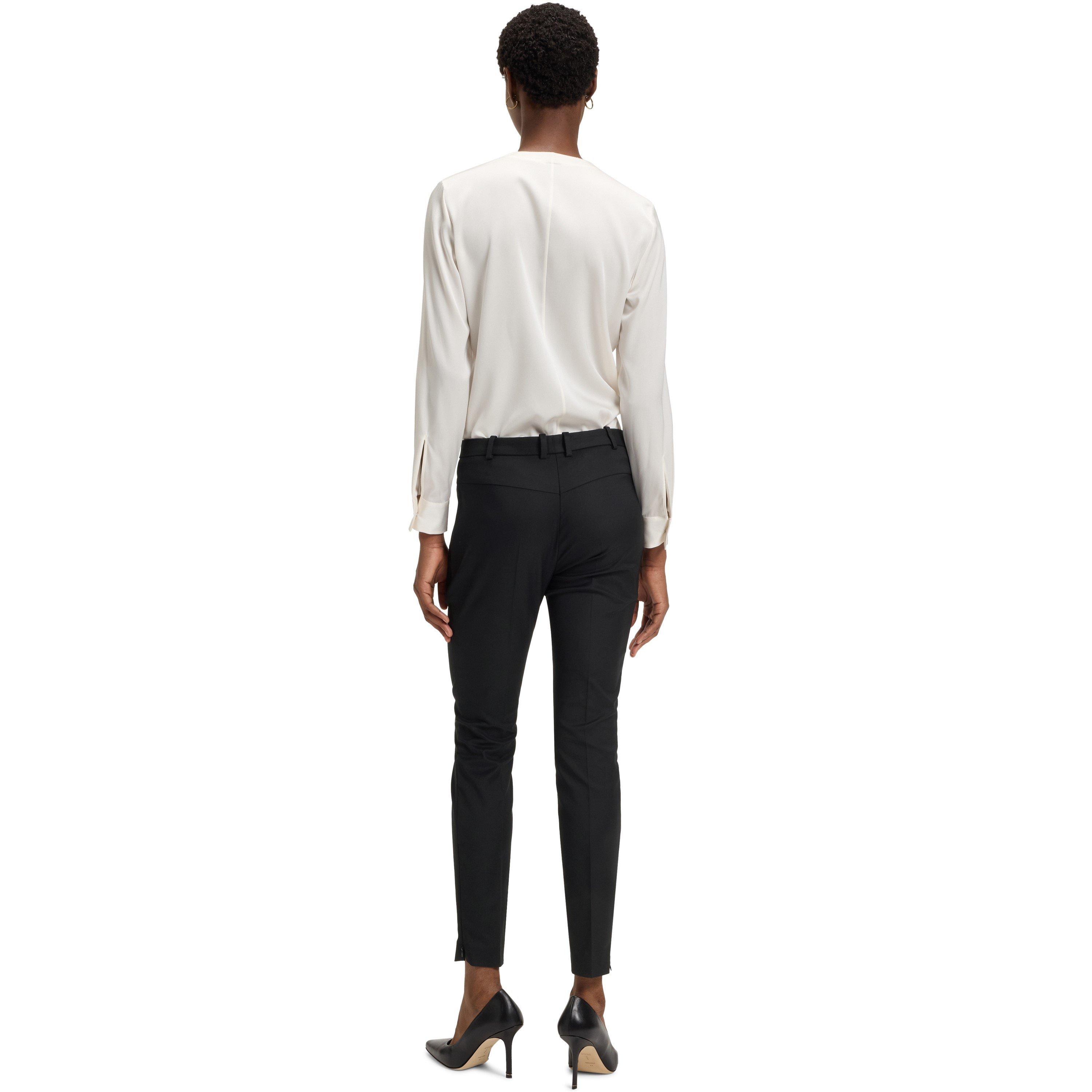 Black - Boss - Women's Anaita5 Straight Leg Trousers - 3
