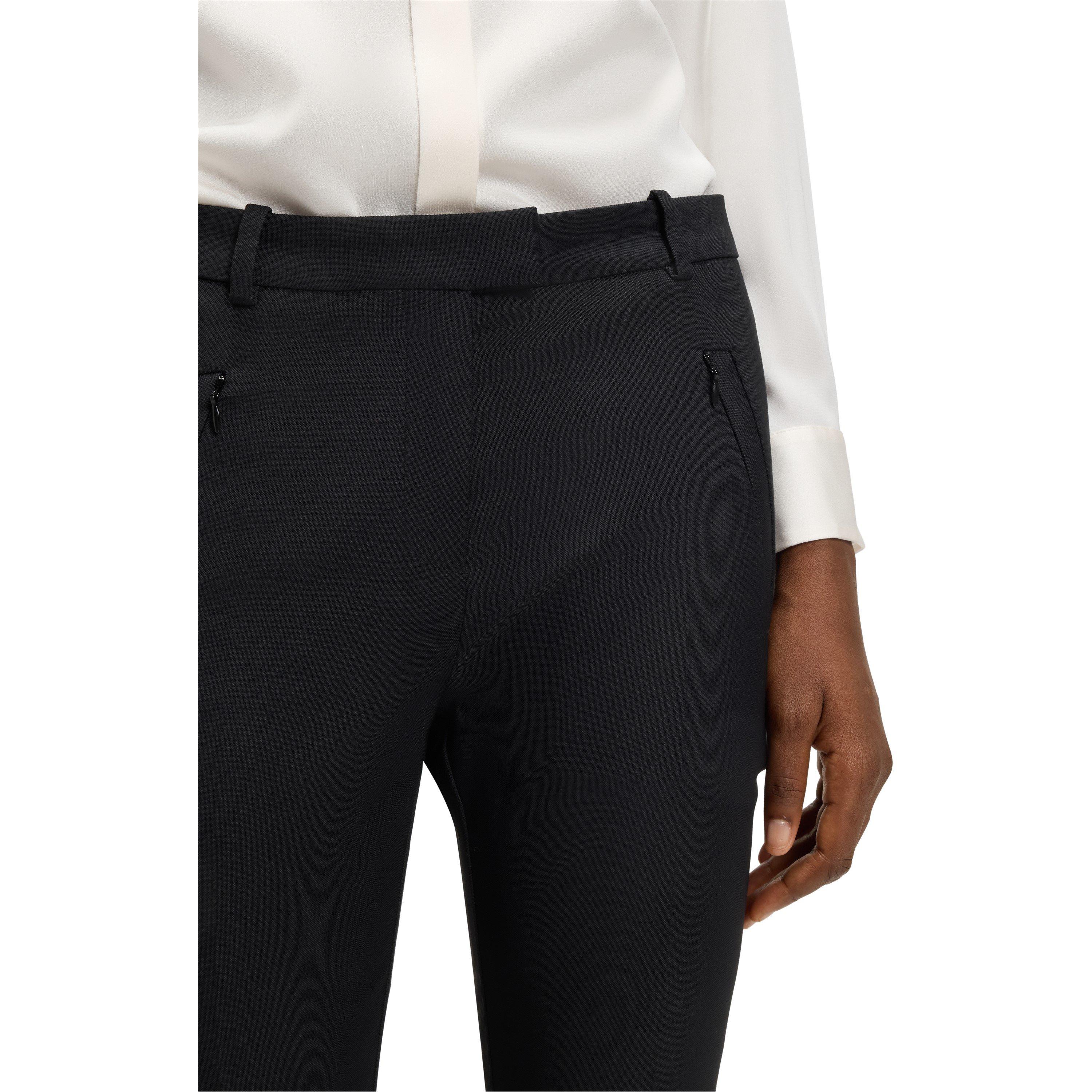Black - Boss - Women's Anaita5 Straight Leg Trousers - 4