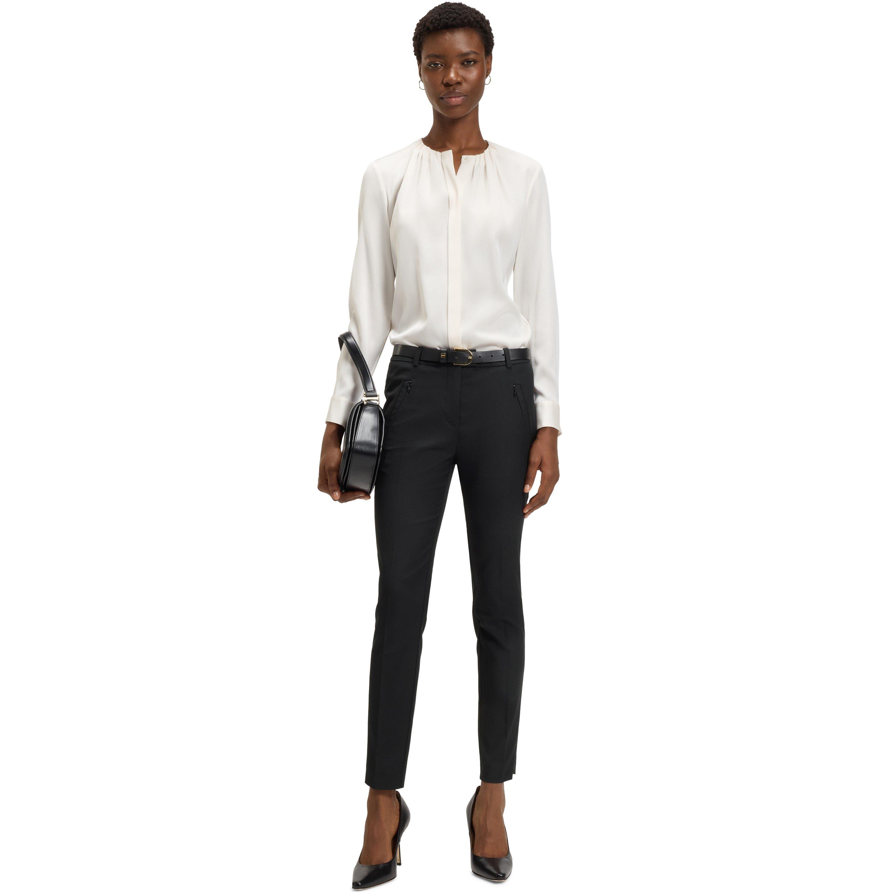 Black - Boss - Women's Anaita5 Straight Leg Trousers - 6
