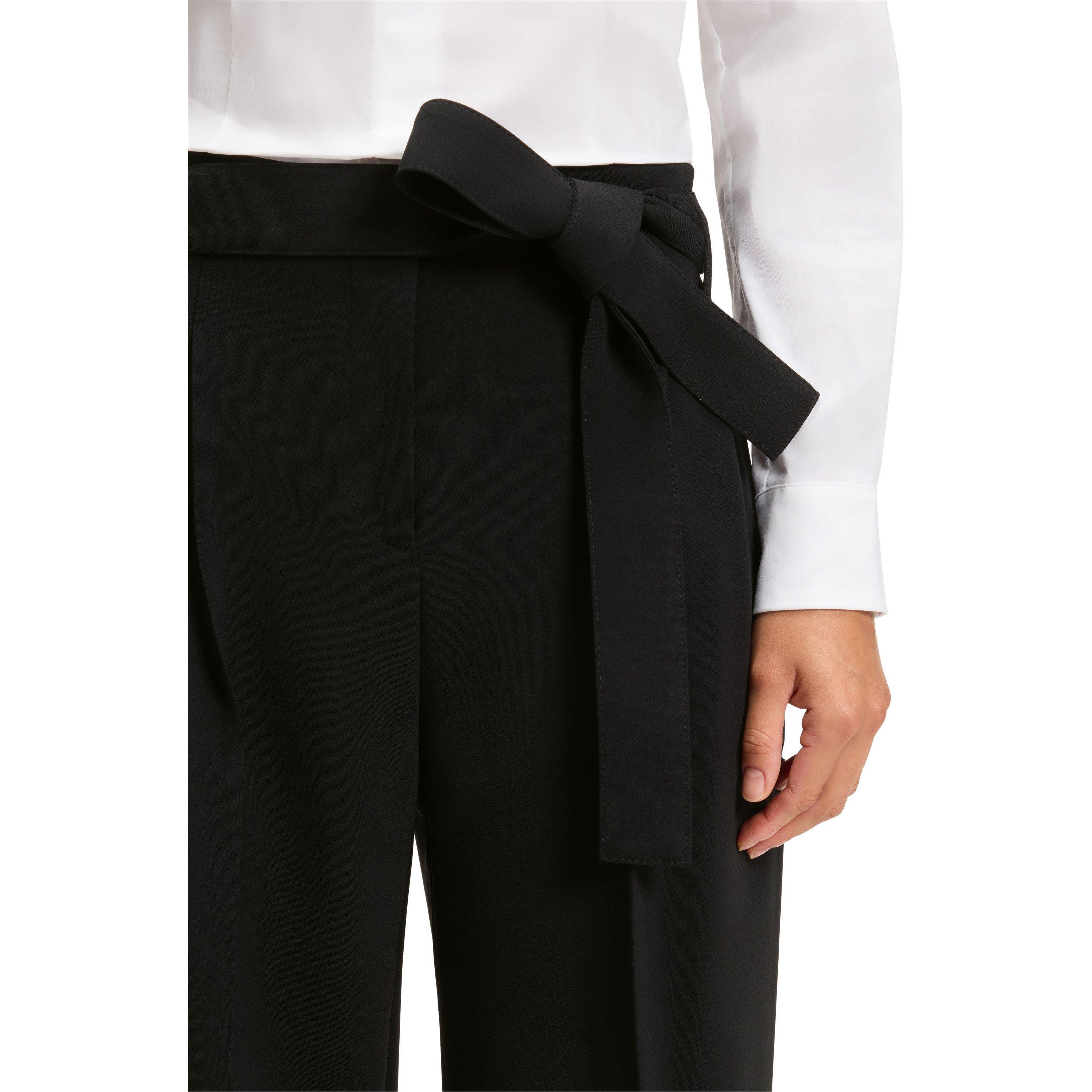 Black - Boss - Women's Tapiana Straight Leg Trousers - 4
