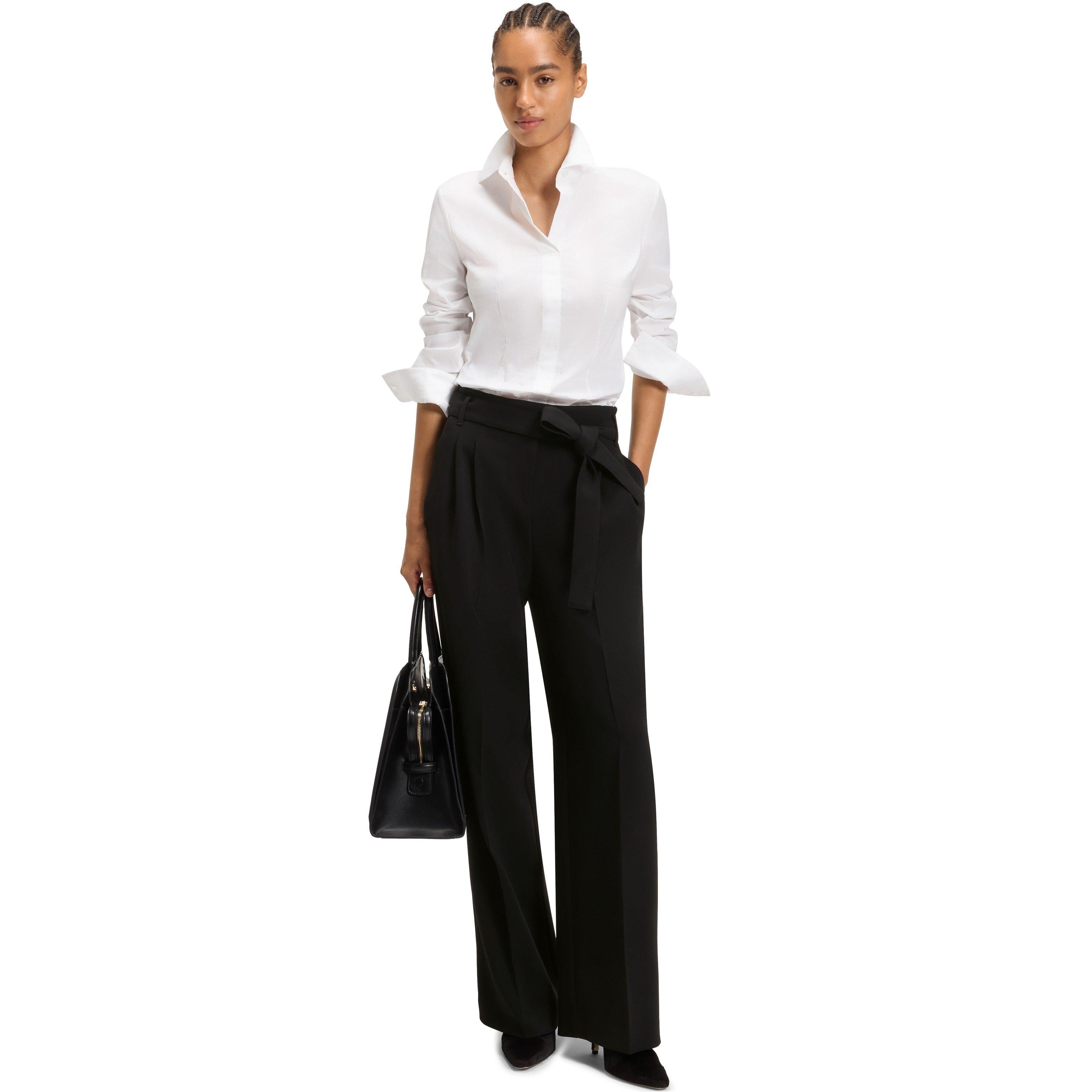 Black - Boss - Women's Tapiana Straight Leg Trousers - 5