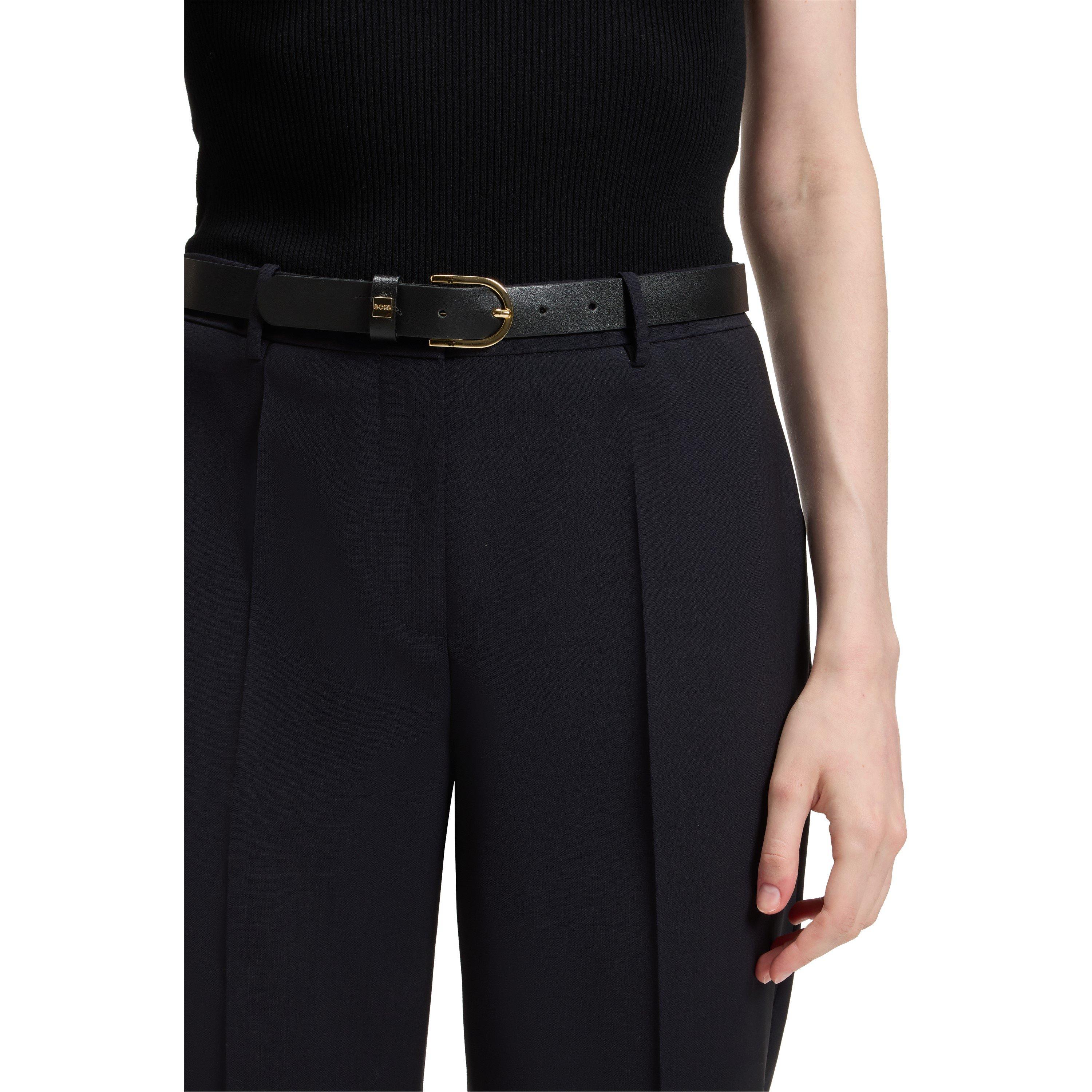 Dark Blue - Boss - Women's Tilunah Straight Leg Trousers - 4