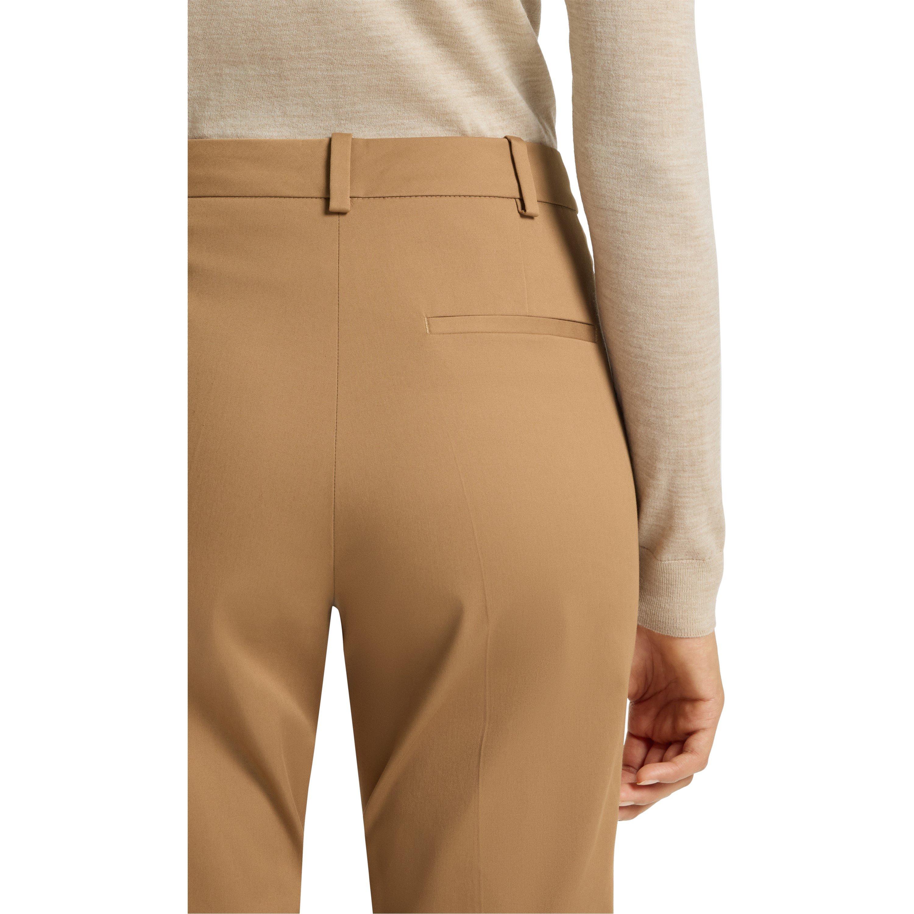 Medium Beige - Boss - Women's Tachinoa Straight Leg Trousers - 4