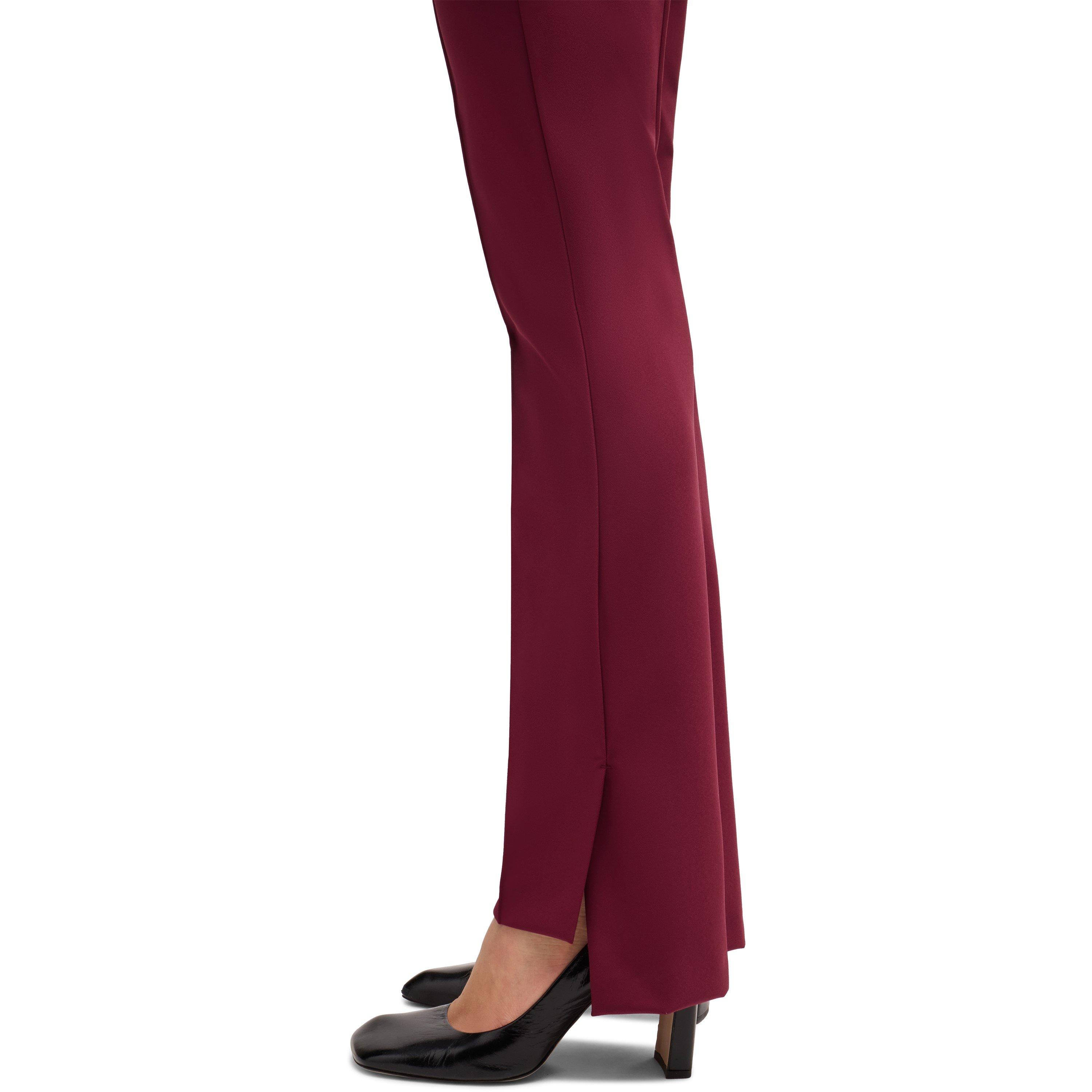 Dark Red - Boss - Women's Tizena Straight Leg Trousers - 4