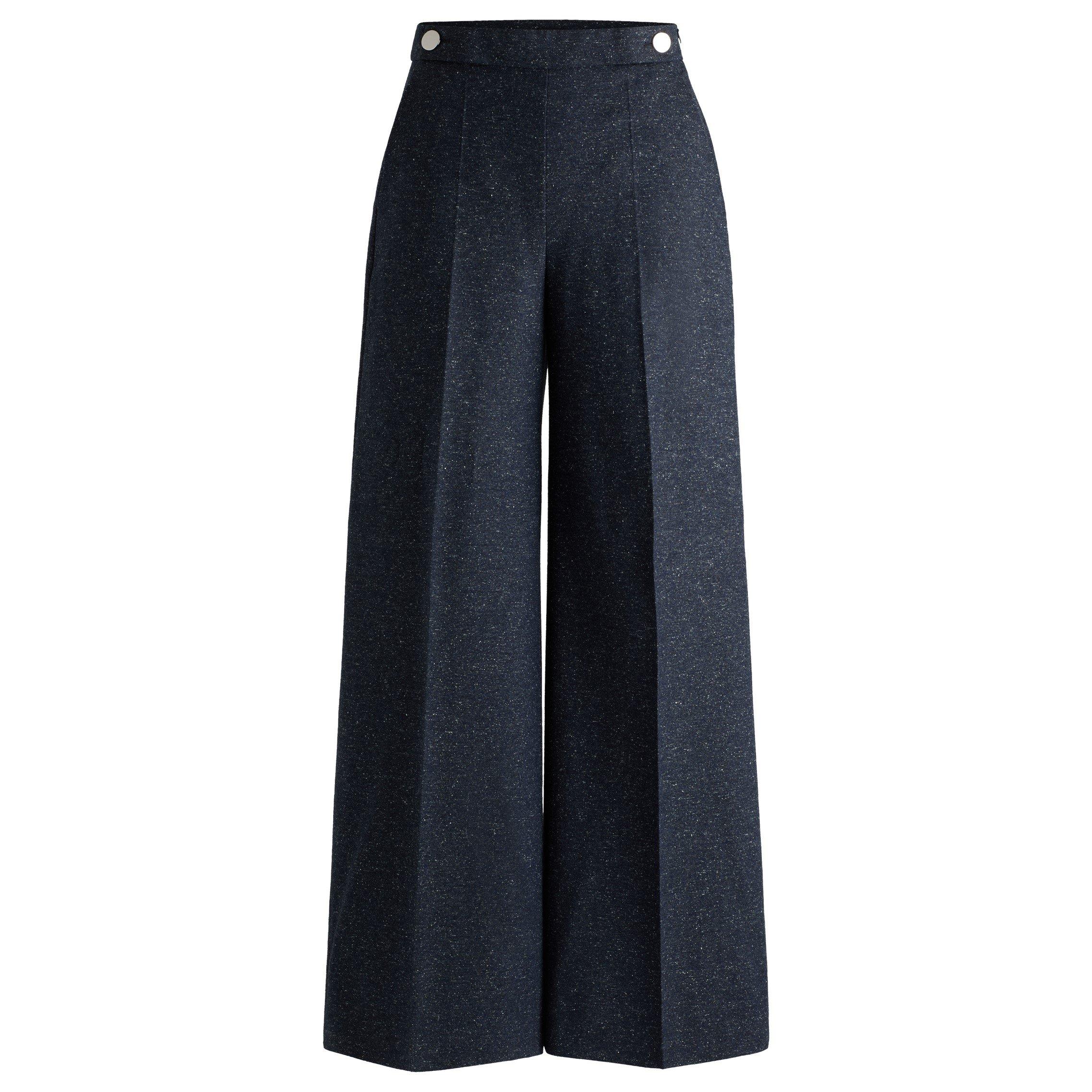 Dark Blue - Boss - Women's Tupita Straight Leg Trousers - 1