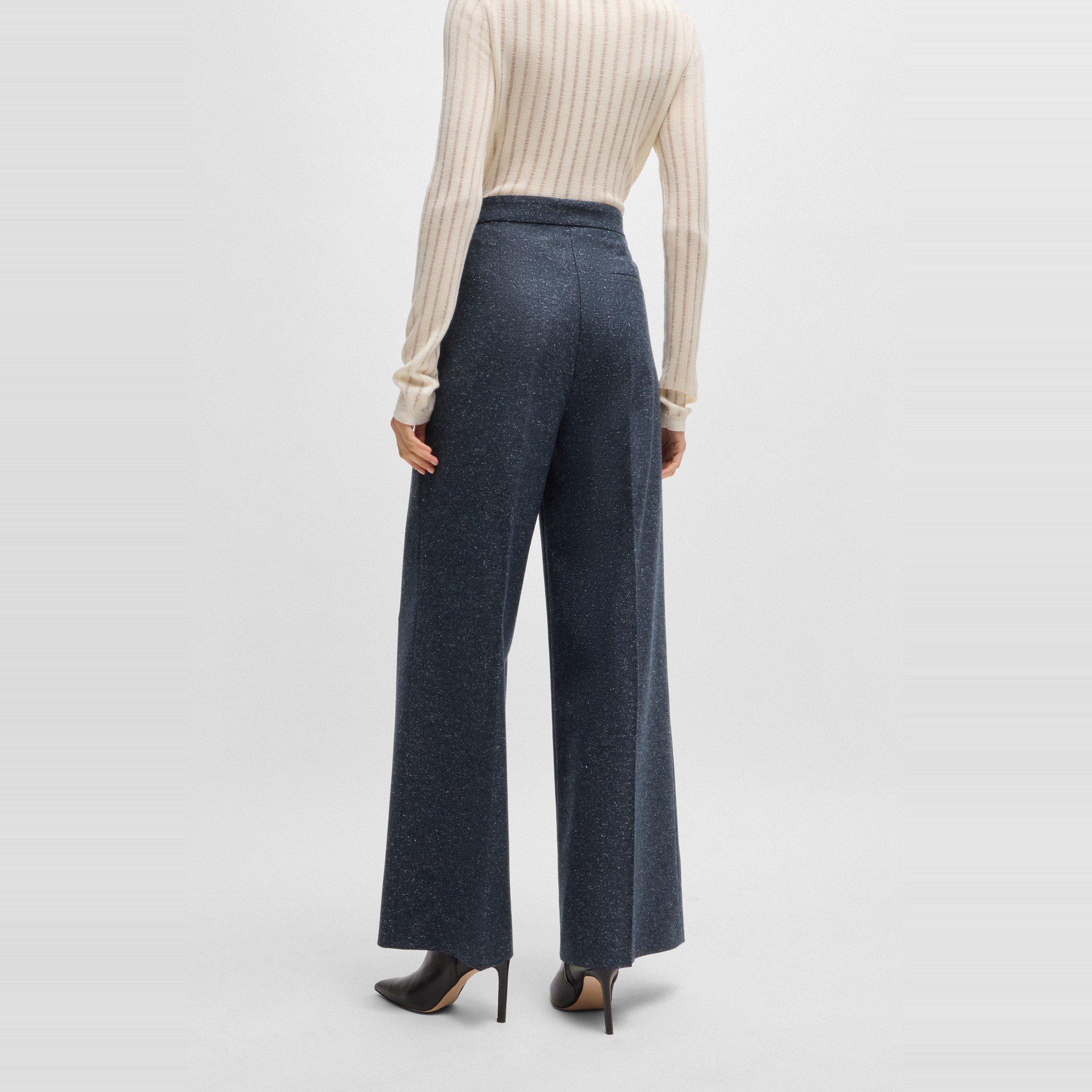 Dark Blue - Boss - Women's Tupita Straight Leg Trousers - 3