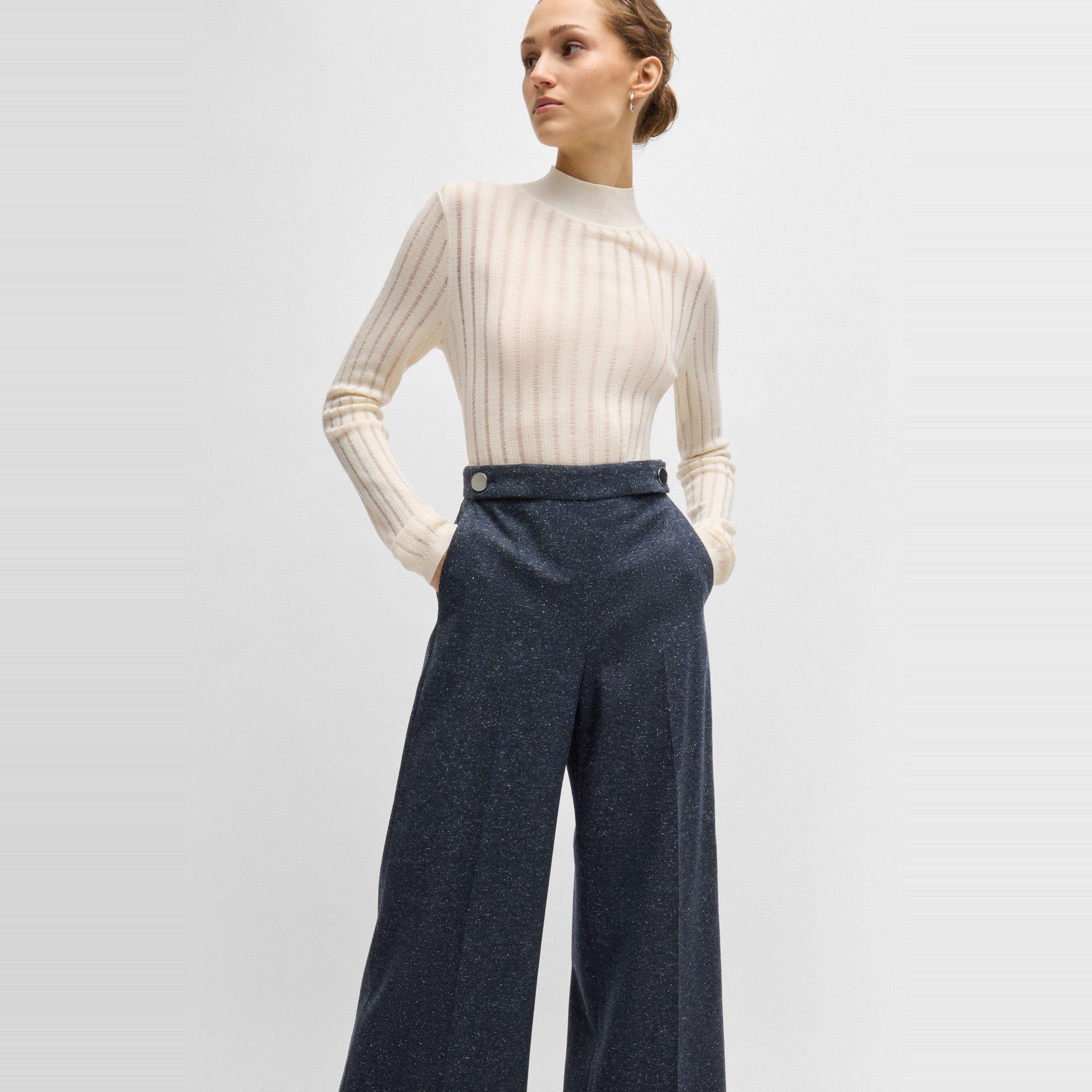 Dark Blue - Boss - Women's Tupita Straight Leg Trousers - 4