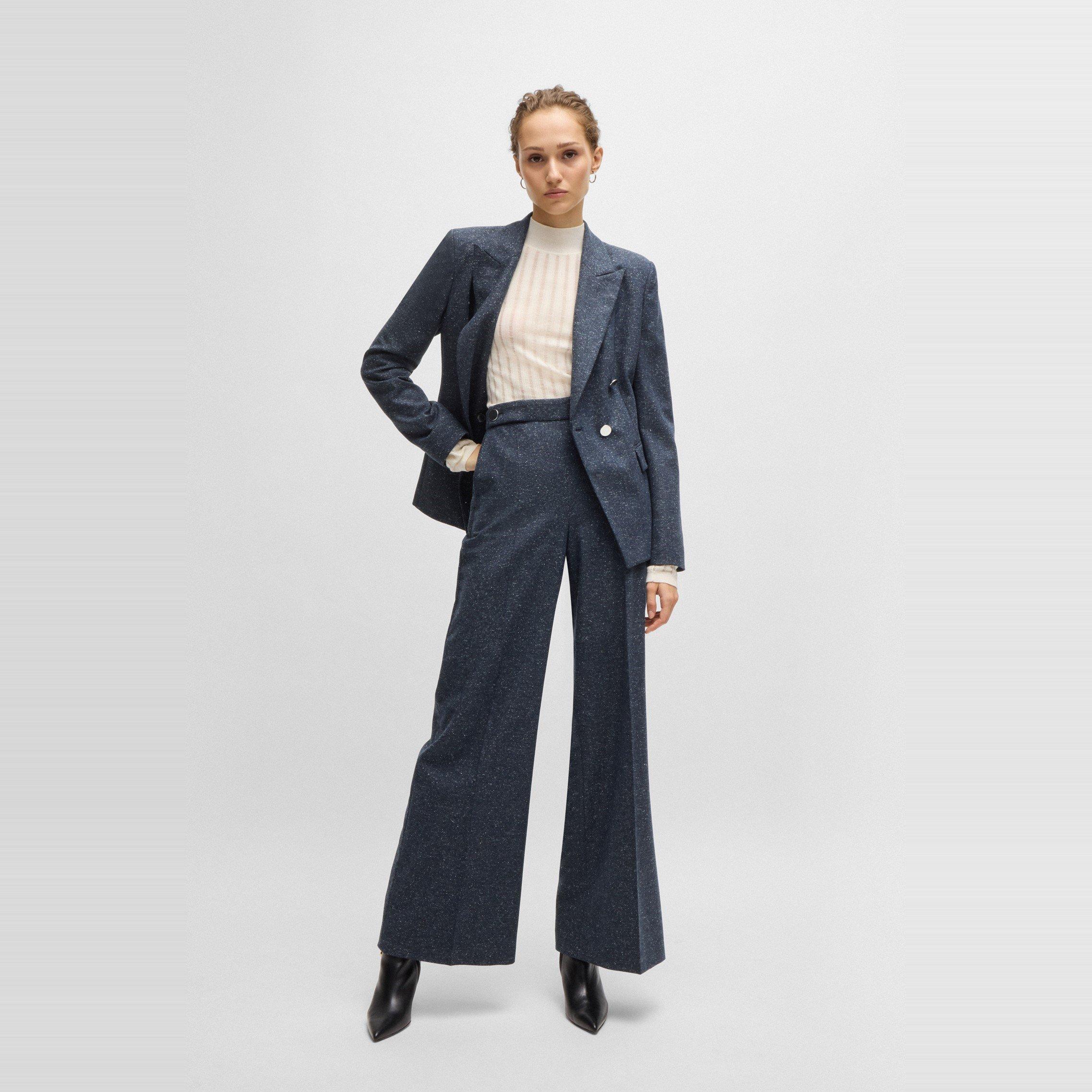 Dark Blue - Boss - Women's Tupita Straight Leg Trousers - 5