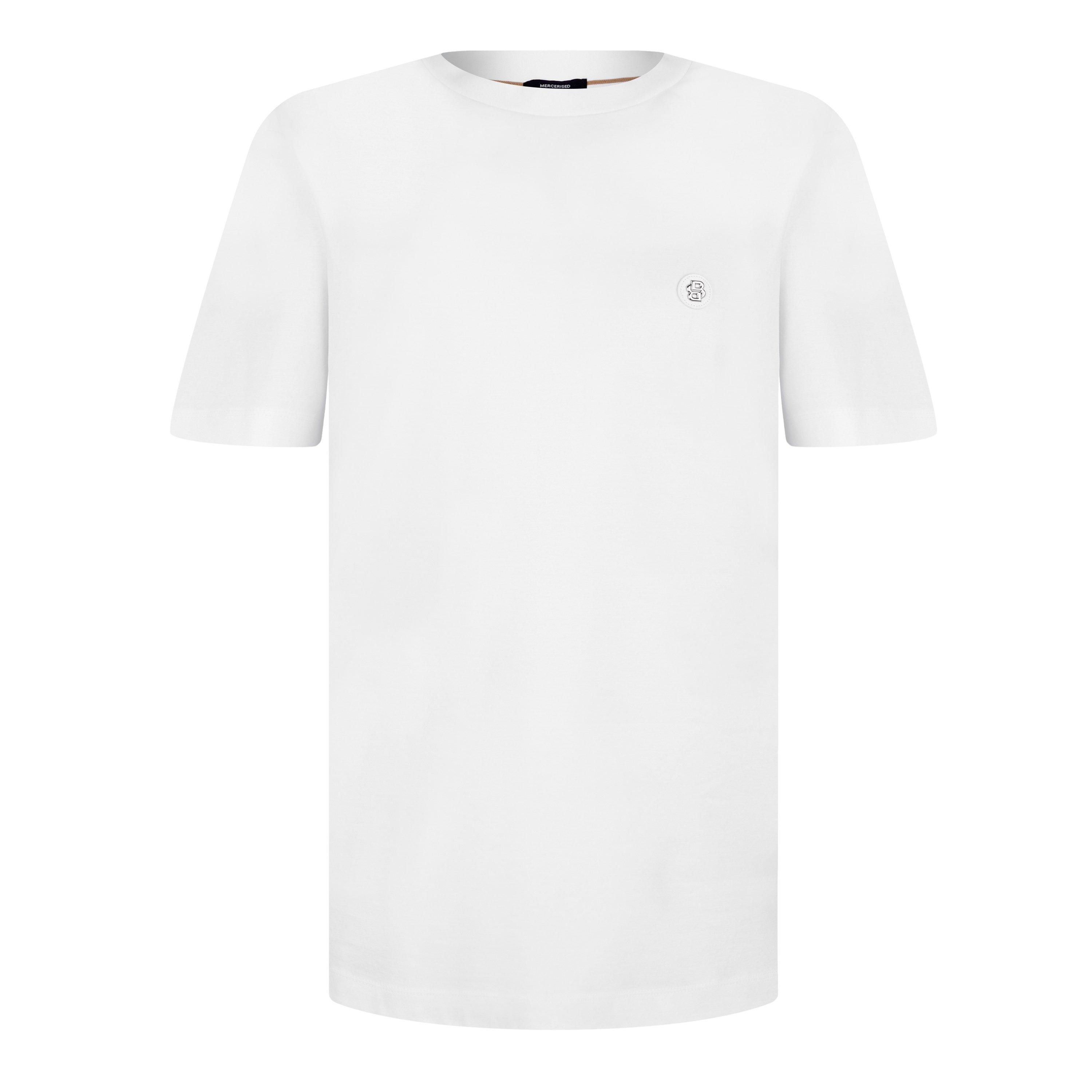Boss Mens BOSS BLACK Taut Minimalist Design T-Shirt with Logo Detail - White 100 - Large