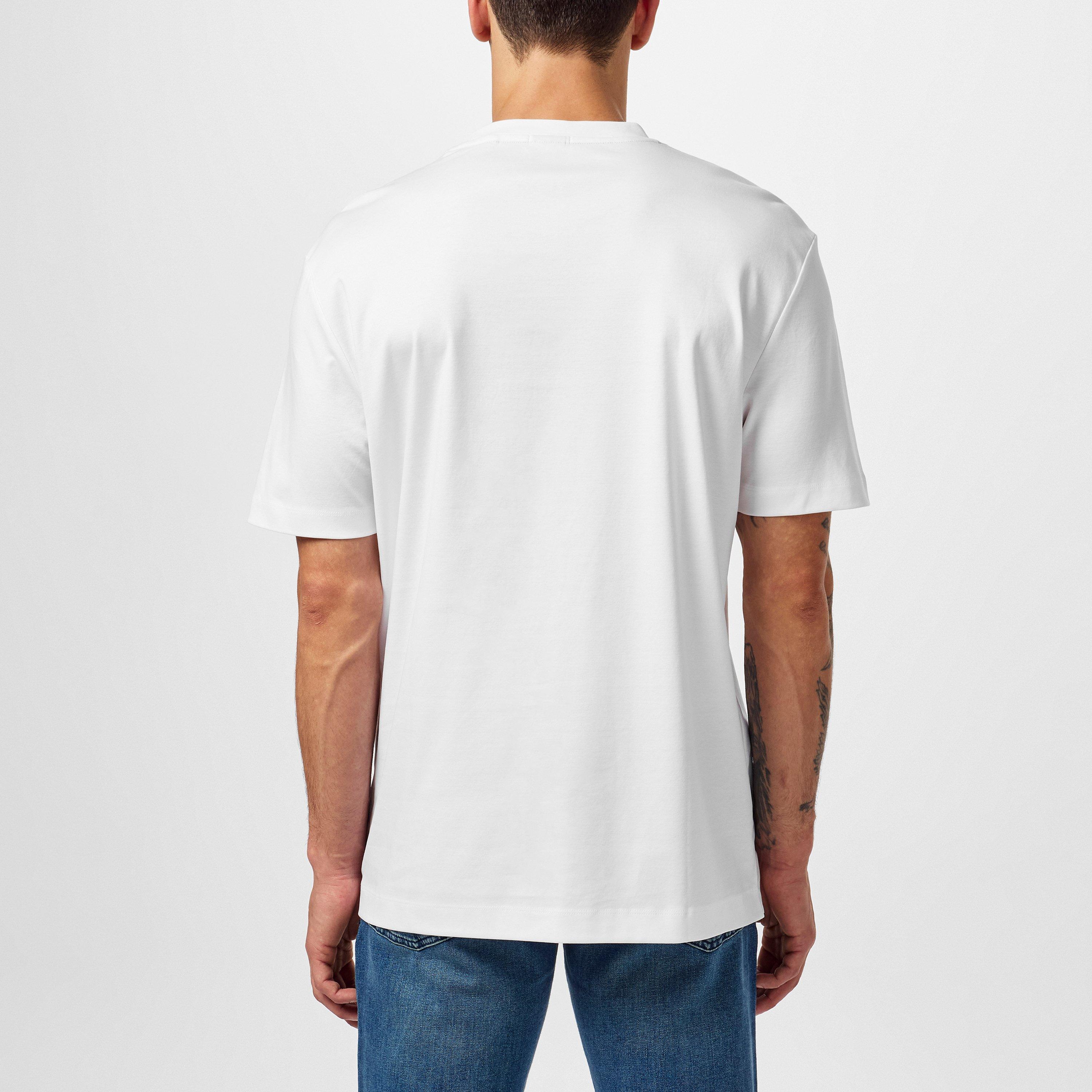 White 100 - Boss - Mens BOSS BLACK Taut Minimalist Design T-Shirt with Logo Detail - 4