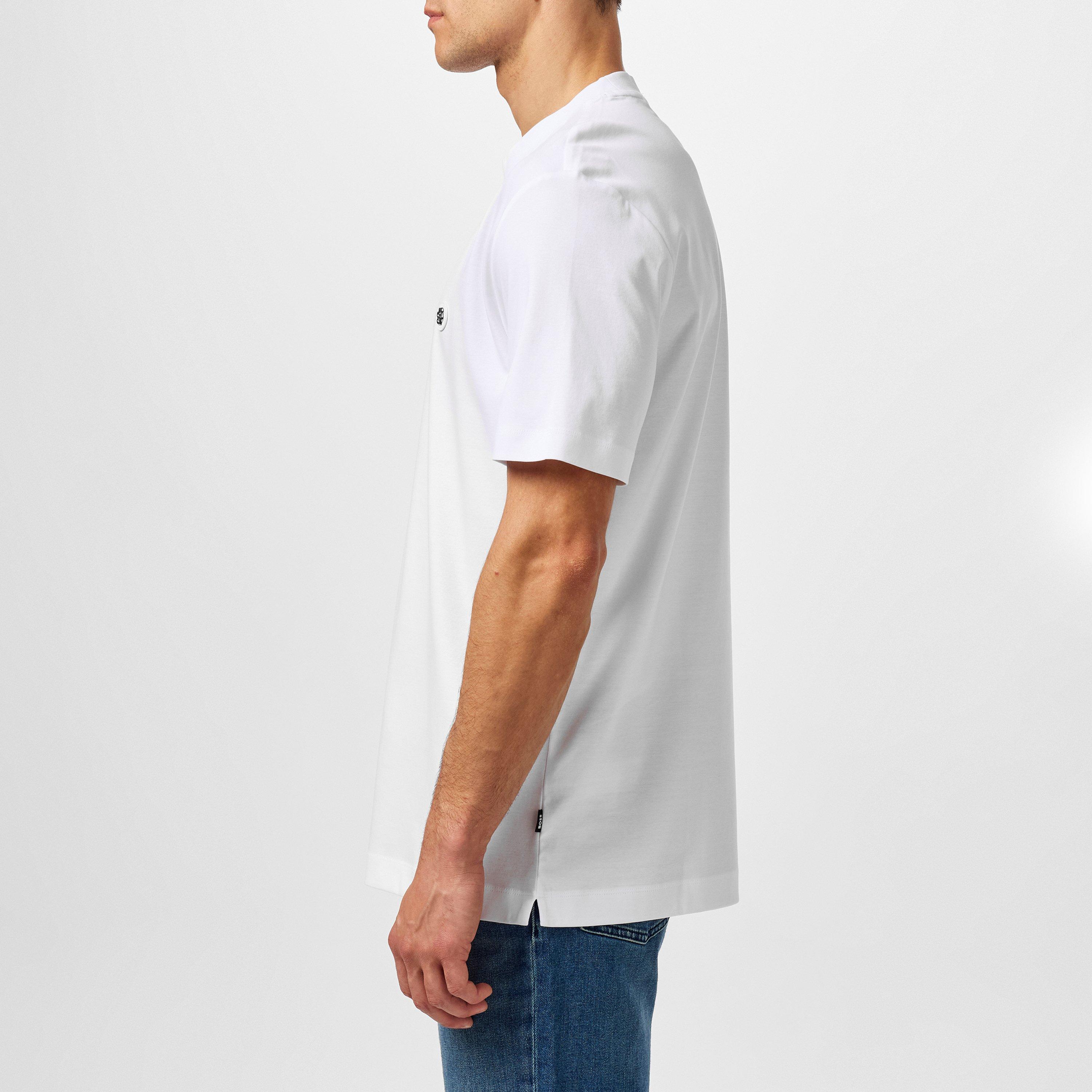 White 100 - Boss - Mens BOSS BLACK Taut Minimalist Design T-Shirt with Logo Detail - 5