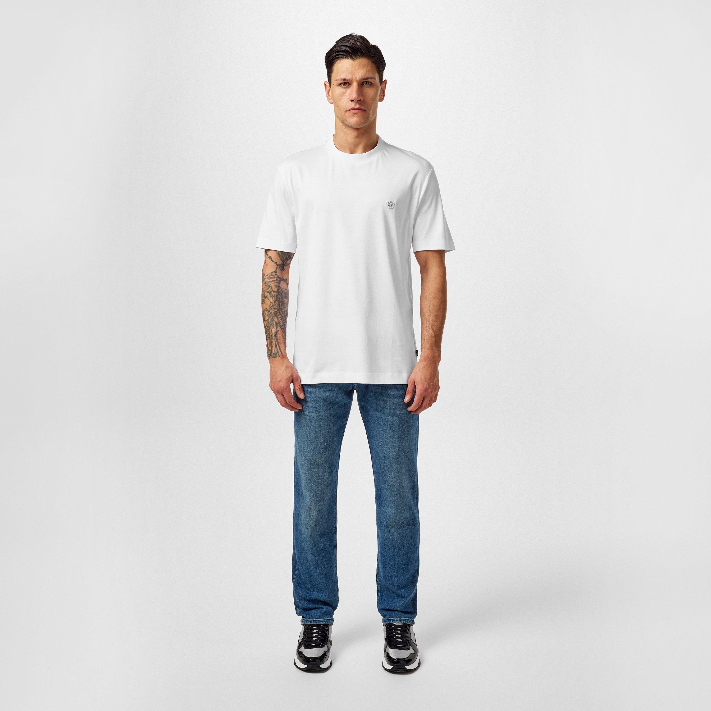 White 100 - Boss - Mens BOSS BLACK Taut Minimalist Design T-Shirt with Logo Detail - 6