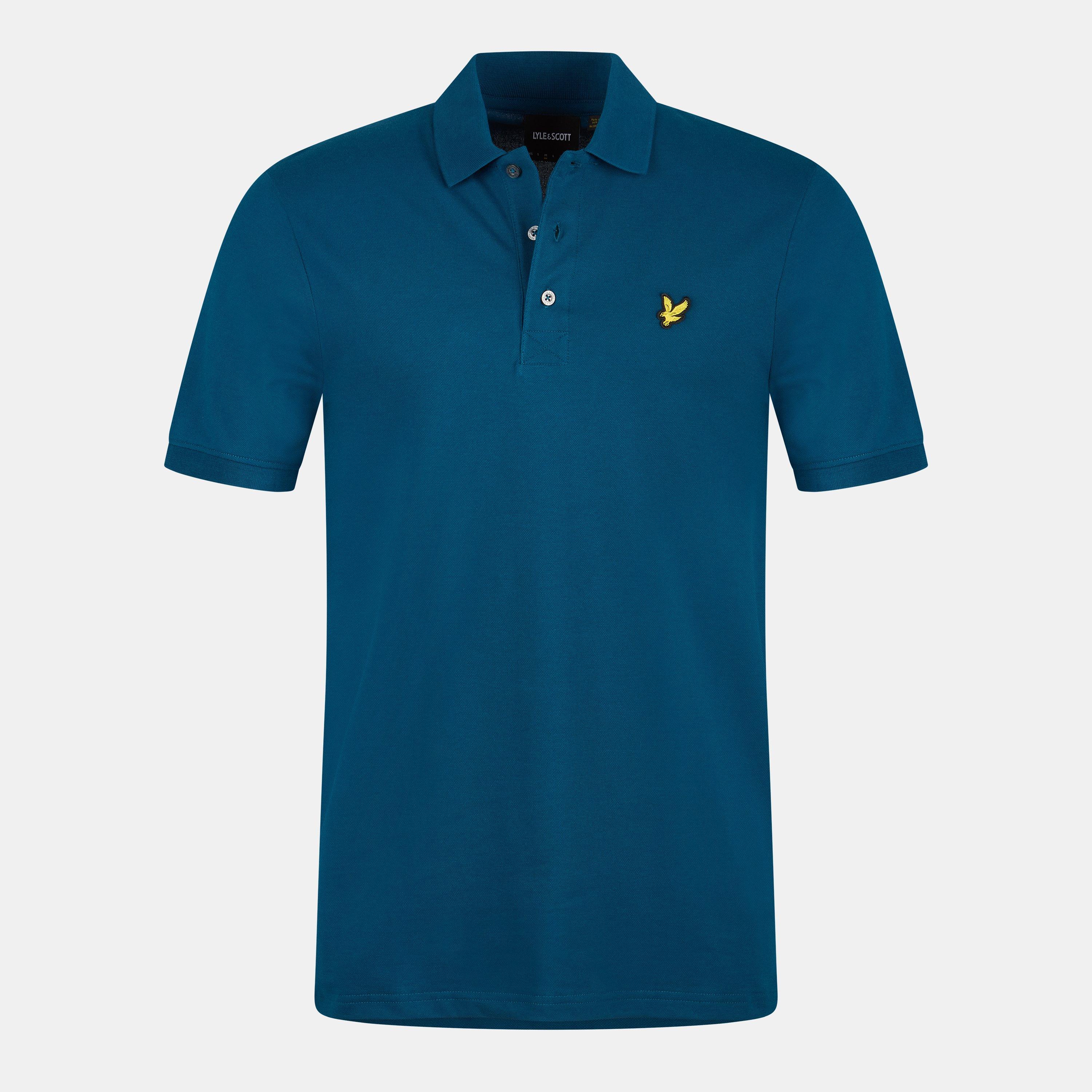 Lyle And Scott Basic Short Sleeve Polo Shirt Blue Small - Image 3