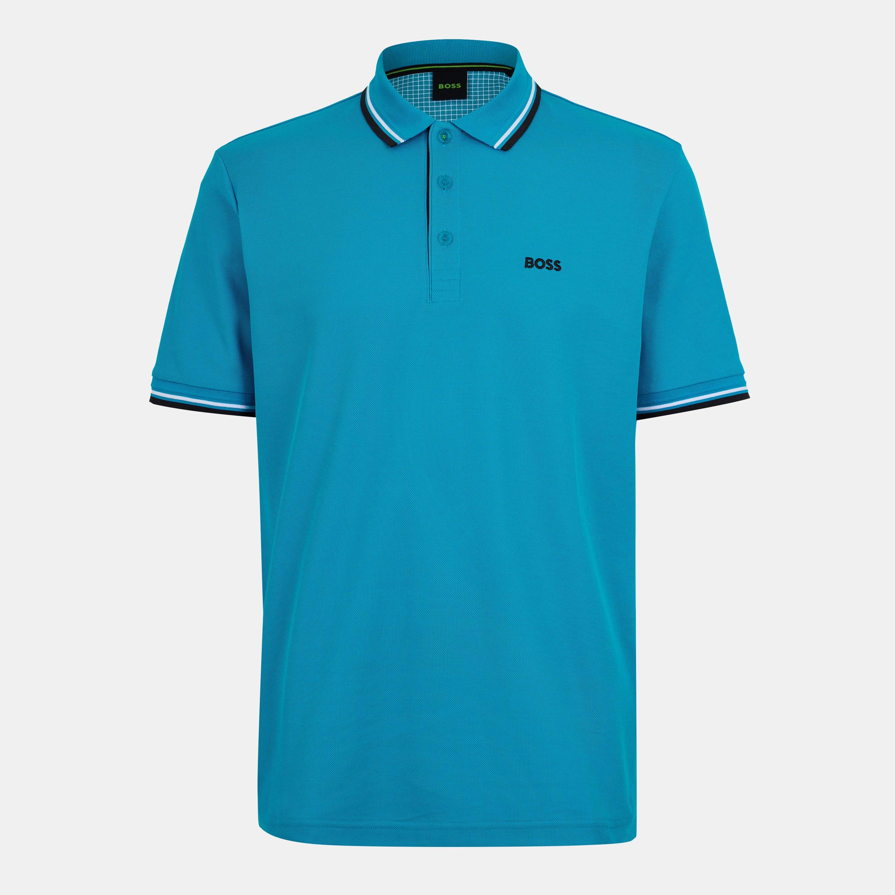 Boss Men's Paddy Short-Sleeve Polo Shirt - Turquoise/Aqua - S