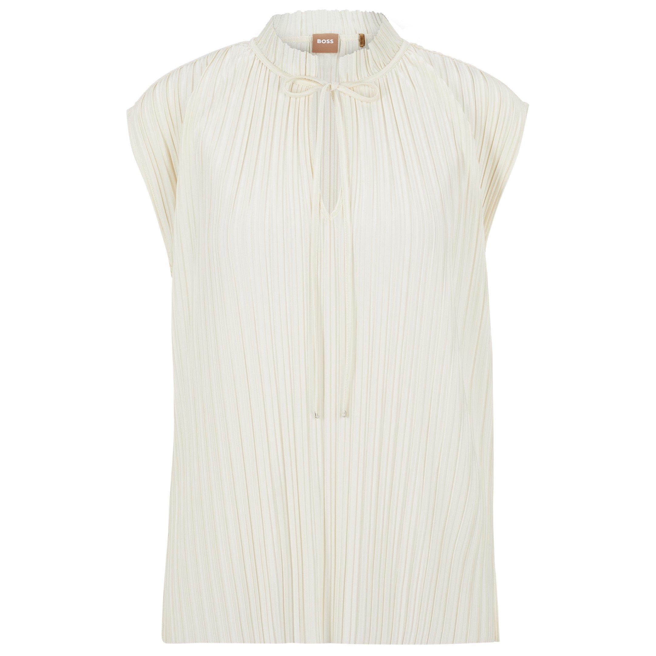 Boss Women's Emalla Short Sleeve Polo Shirt - Open White - 14 (L)