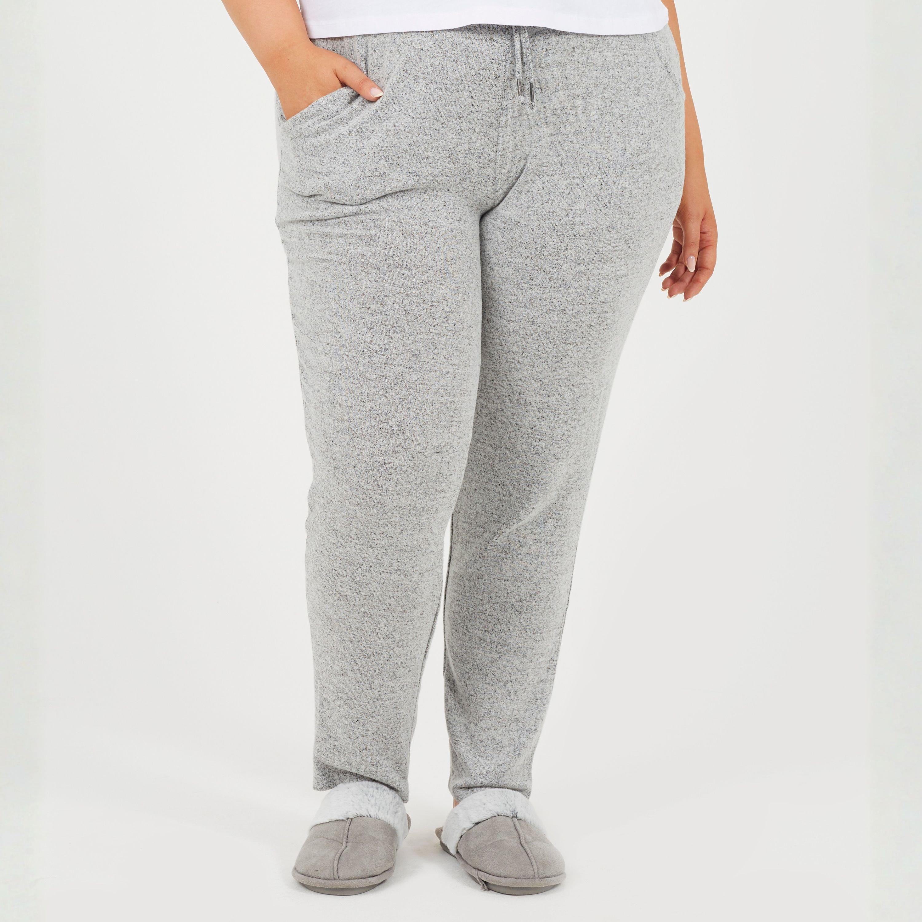 Brave Soul Women's Plus Size Soft Touch Trousers With Drawstring - Grey Marl - 22 (4XL)
