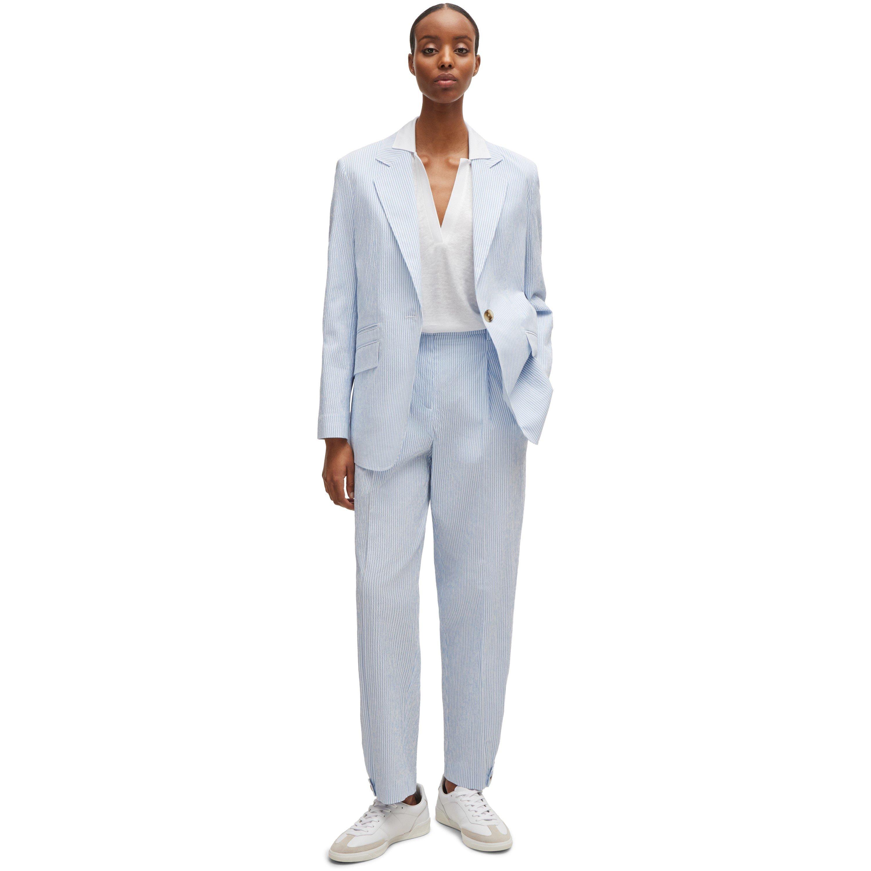 White - Boss - Women's Enelina Short Sleeve Polo Shirt - 5