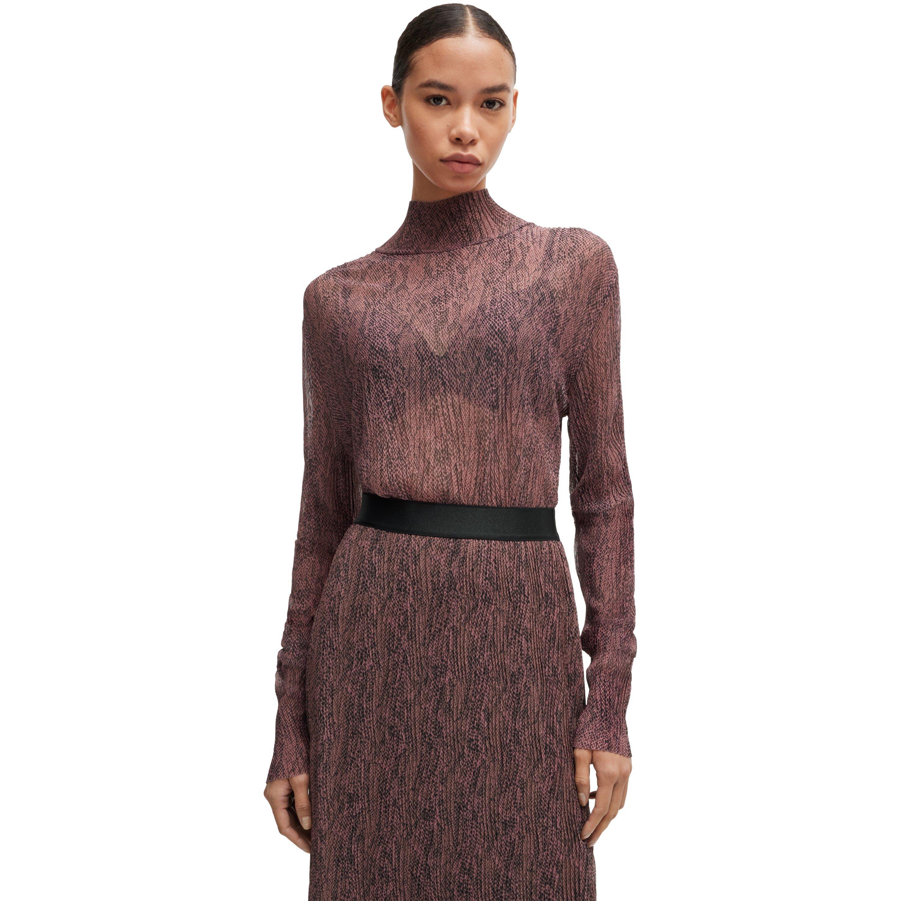 Open Miscellans - Boss - Women's Emata Mesh All Over Print Short Sleeve Polo Shirt - 2