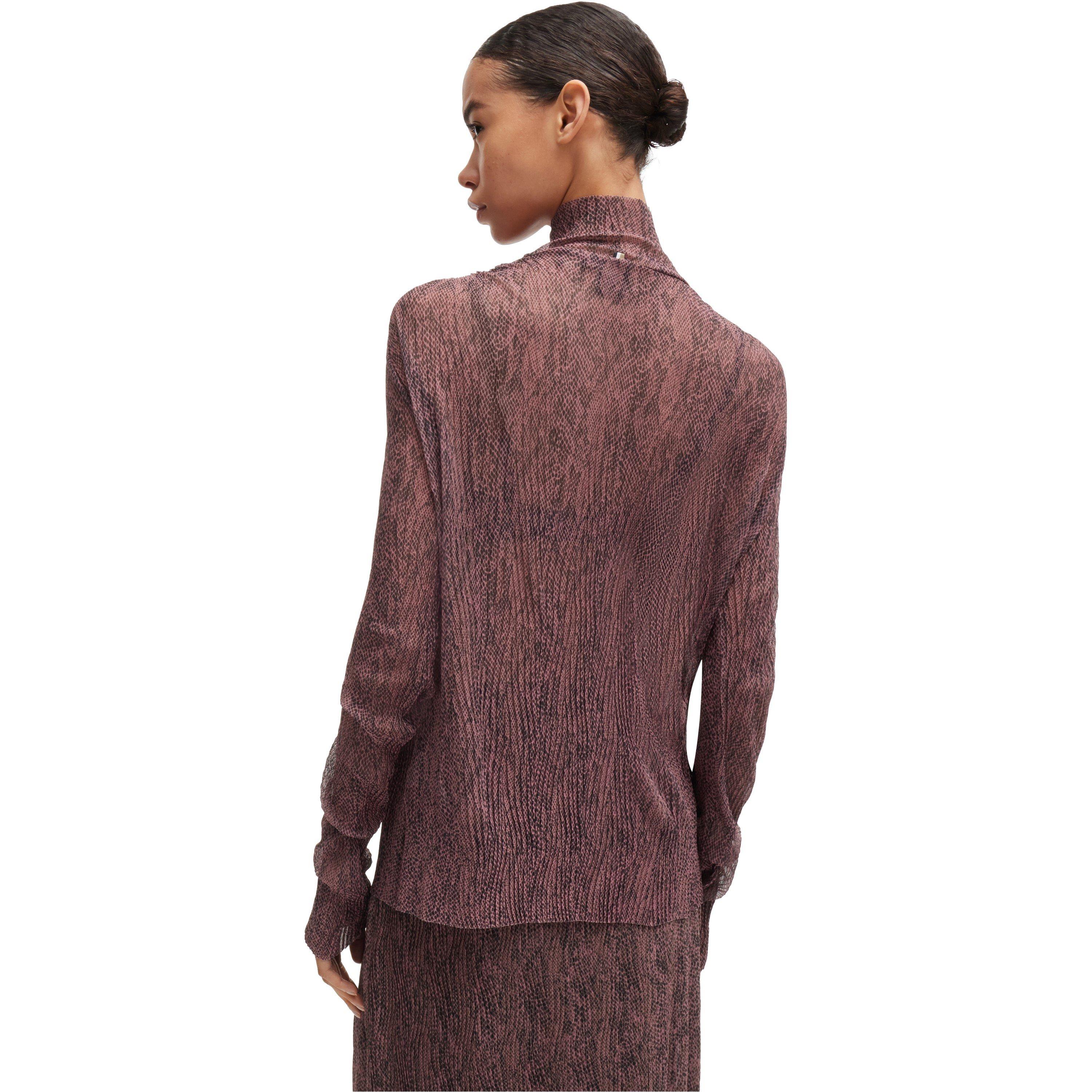 Open Miscellans - Boss - Women's Emata Mesh All Over Print Short Sleeve Polo Shirt - 3