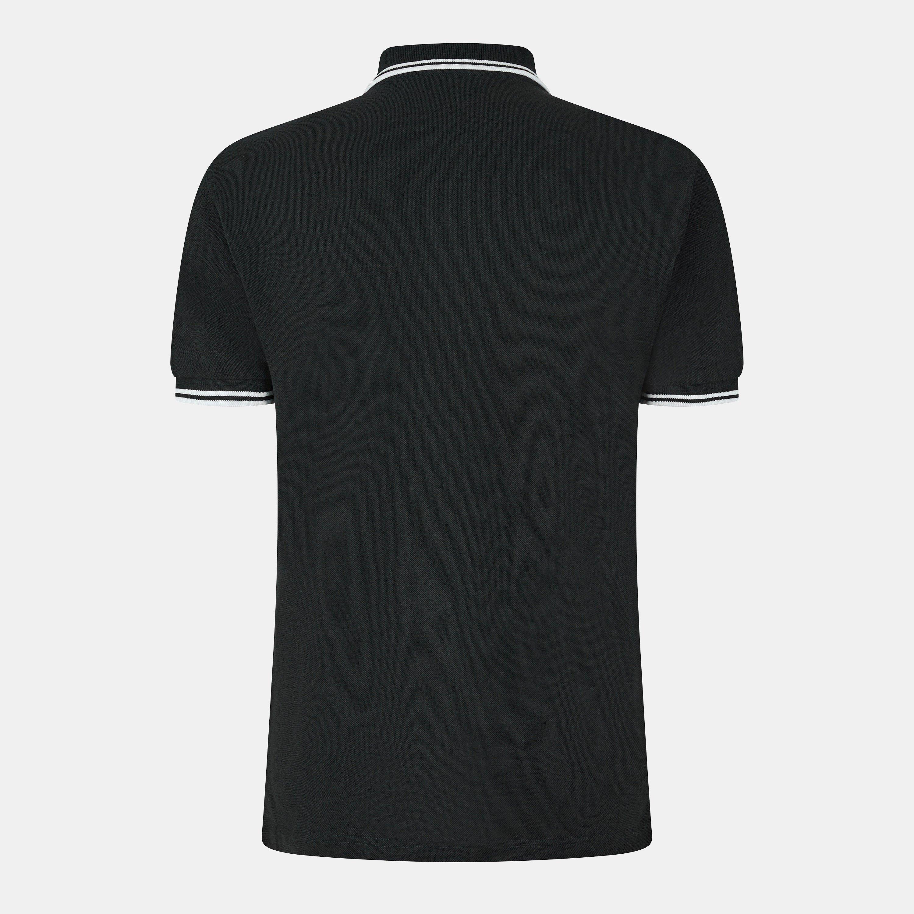 Black/White 350 - Fred Perry - Short Sleeve Twin Tipped Polo Shirt - 2