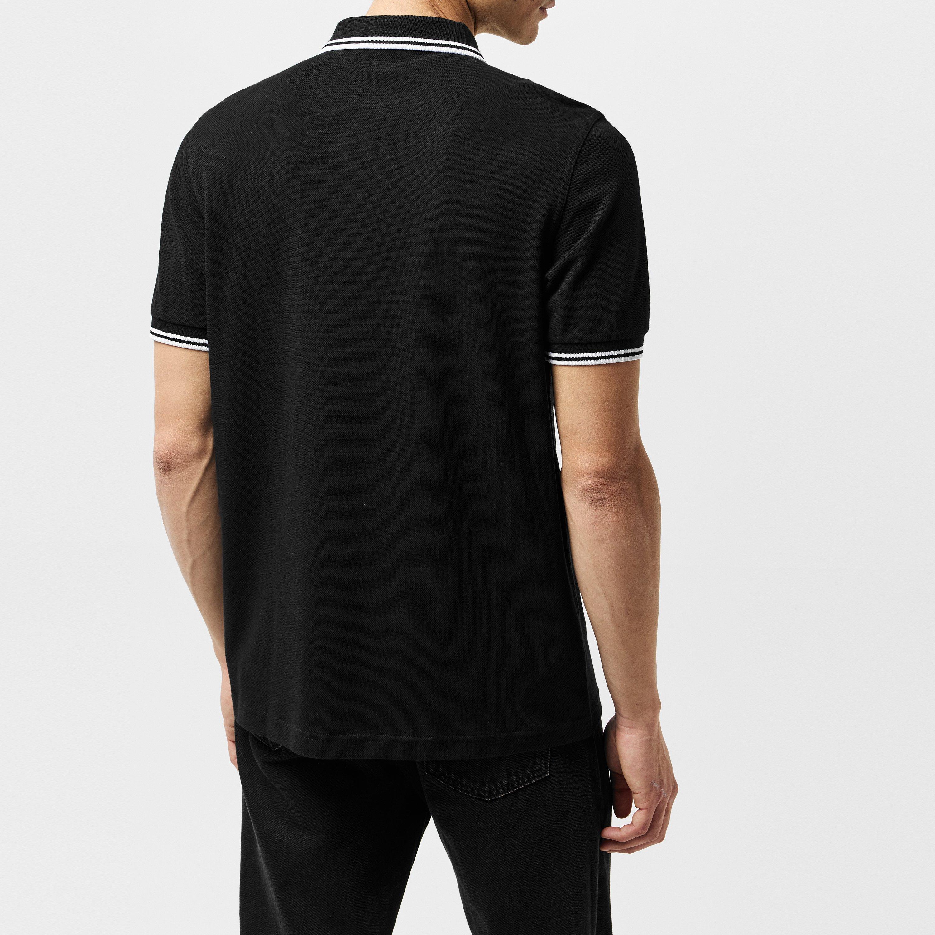 Black/White 350 - Fred Perry - Short Sleeve Twin Tipped Polo Shirt - 4