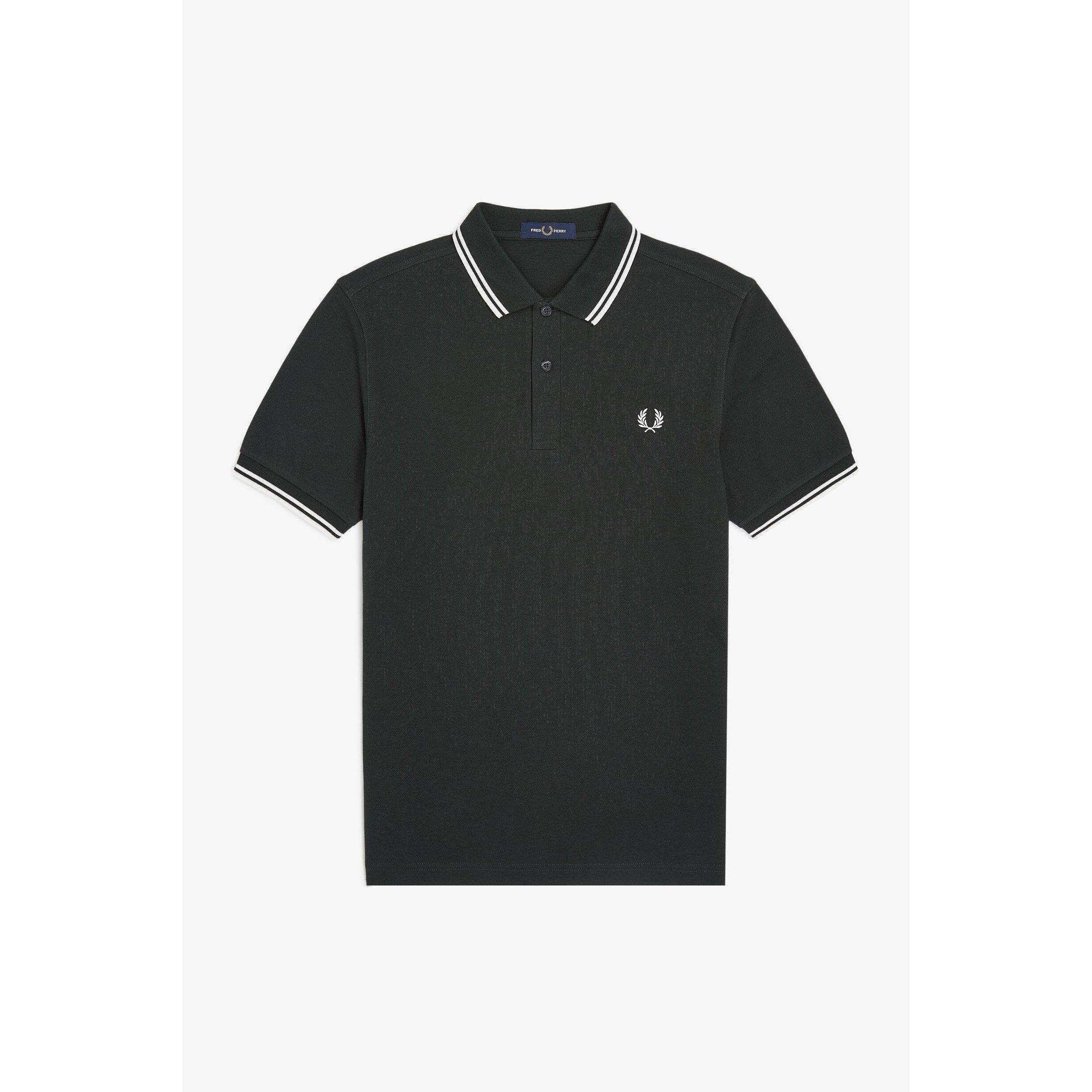 Fred Perry Short Sleeve Twin Tipped Polo Shirt - Night Green T50 - Size 3XL