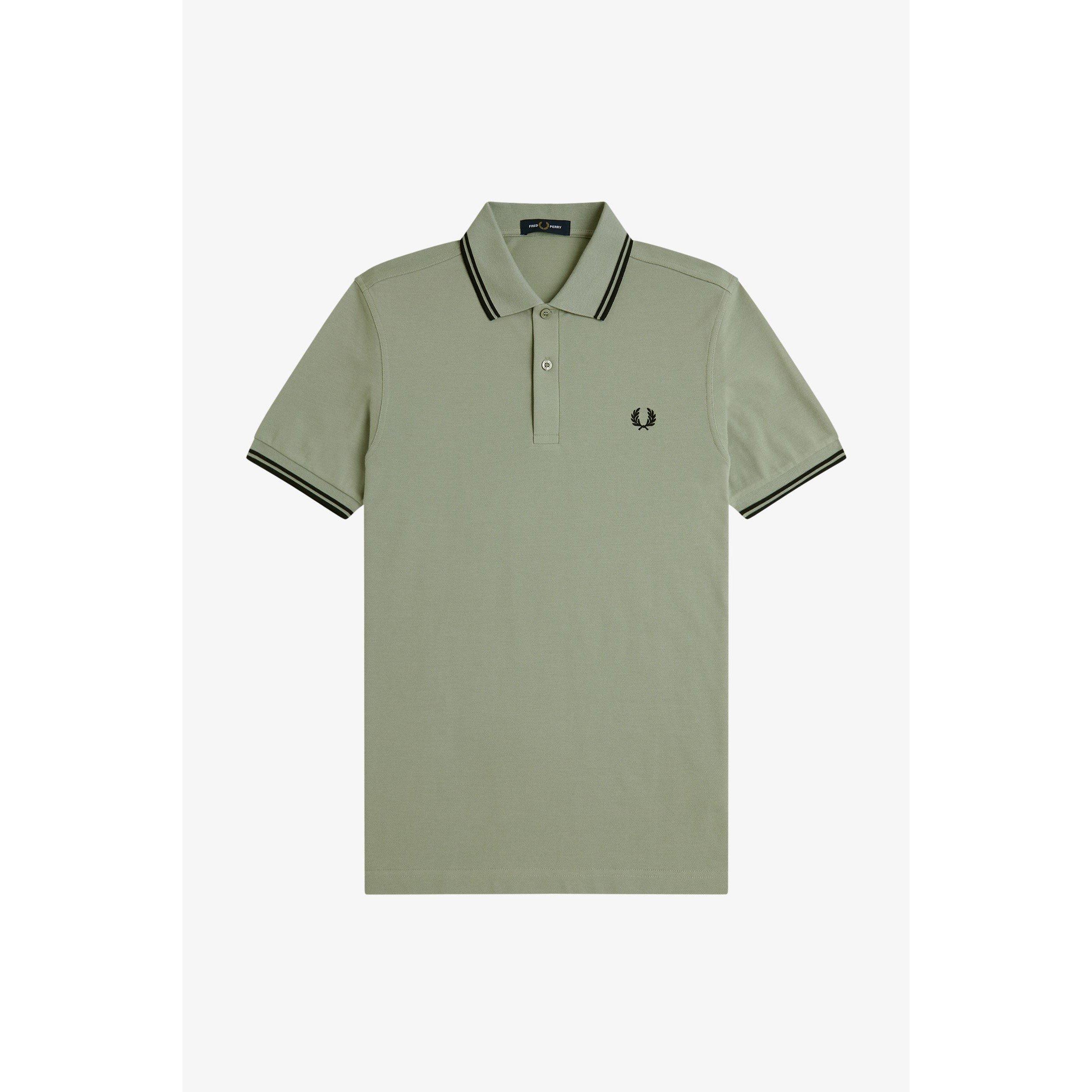 Fred Perry Men's Short Sleeve Twin Tipped Polo Shirt - Seagrass R26 - L