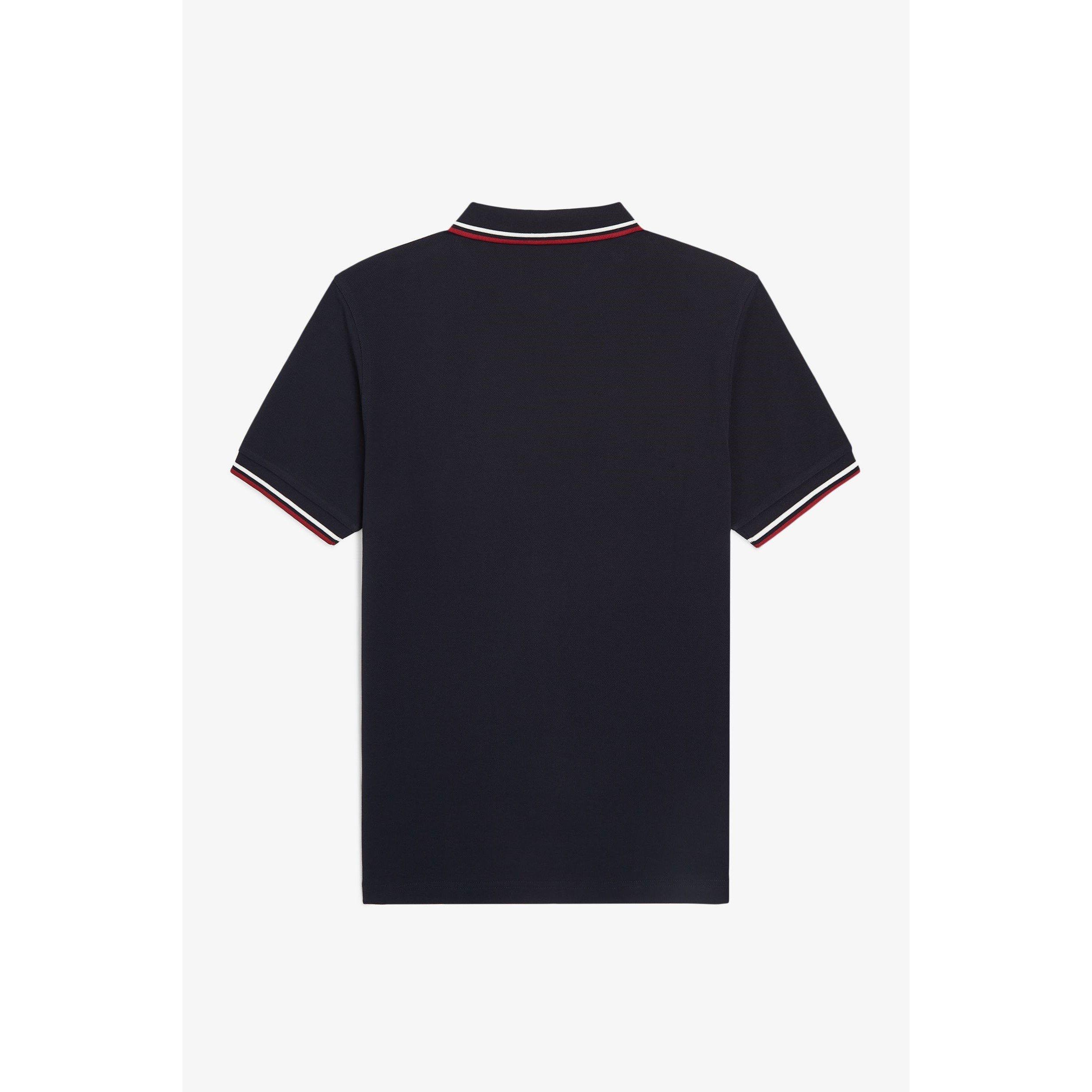 Navy T55 - Fred Perry - Short Sleeve Twin Tipped Polo Shirt - 2
