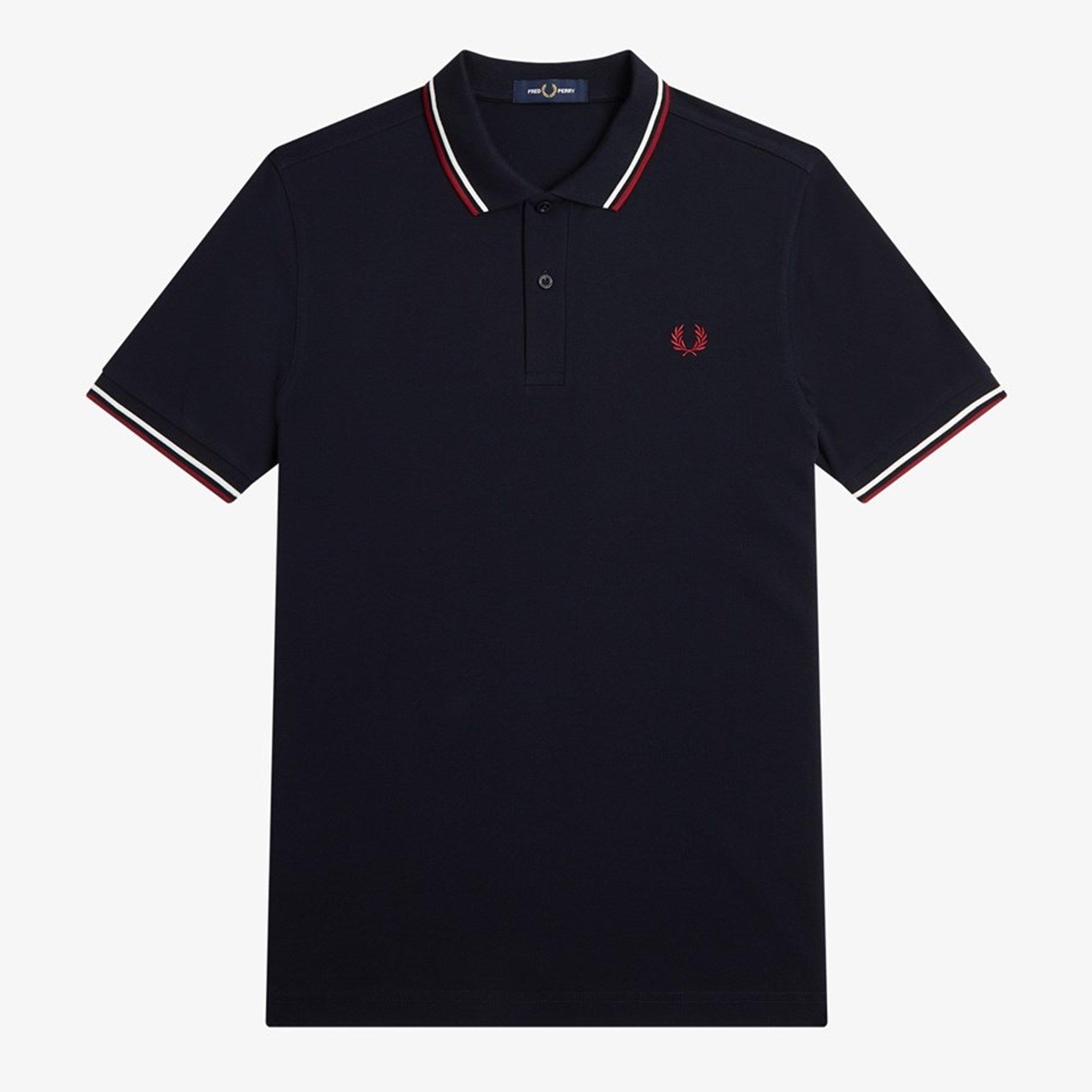 Navy T55 - Fred Perry - Short Sleeve Twin Tipped Polo Shirt - 11