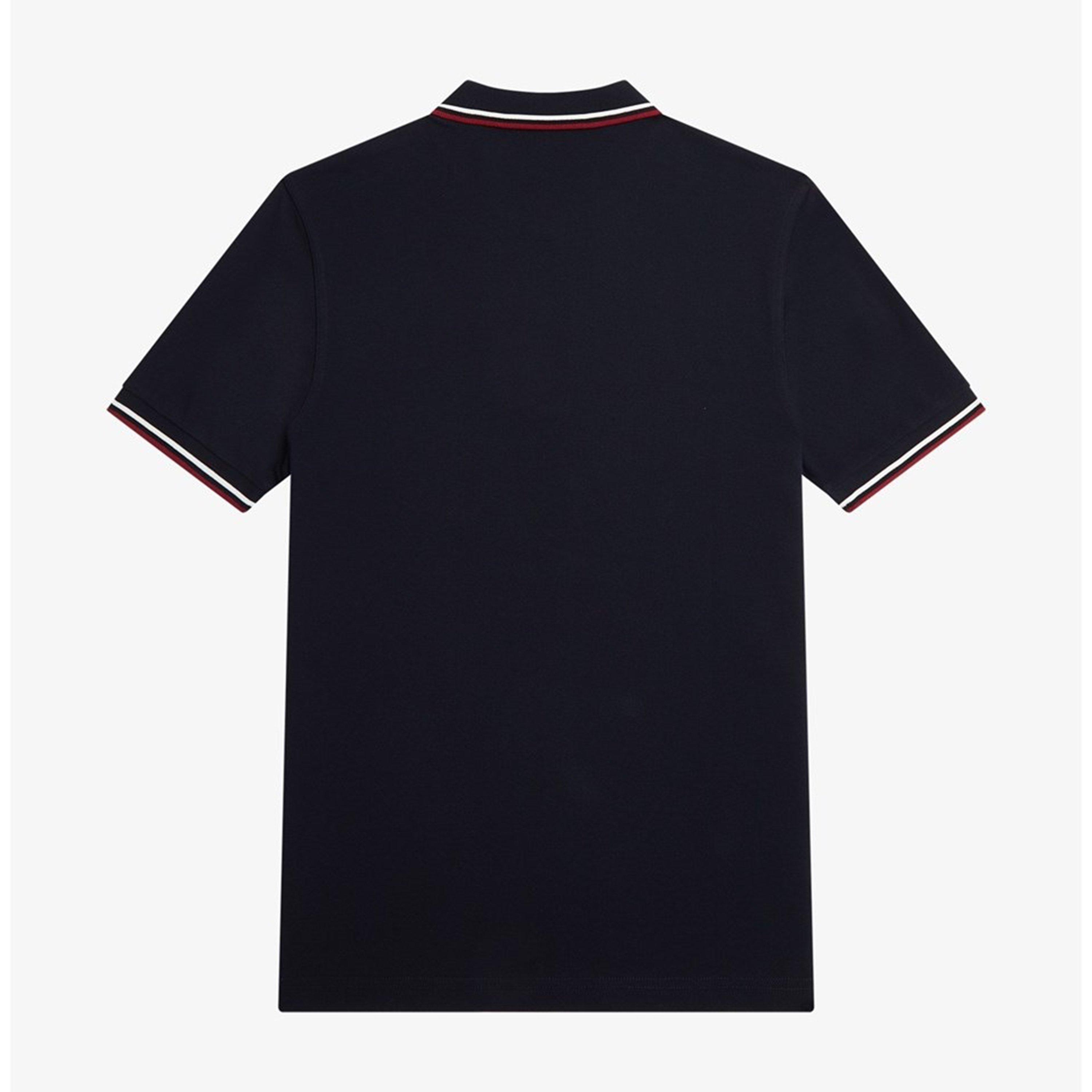 Navy T55 - Fred Perry - Short Sleeve Twin Tipped Polo Shirt - 12