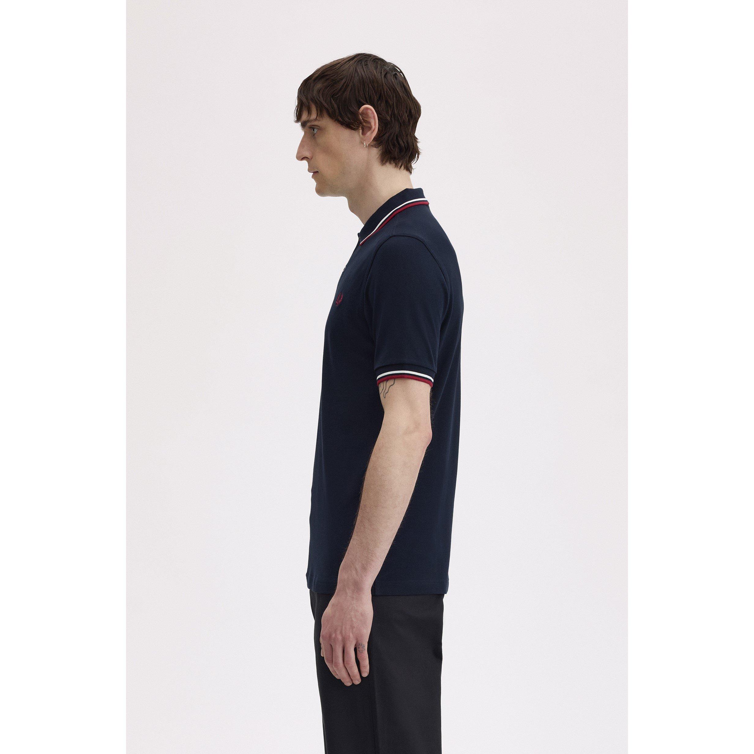 Navy T55 - Fred Perry - Short Sleeve Twin Tipped Polo Shirt - 4