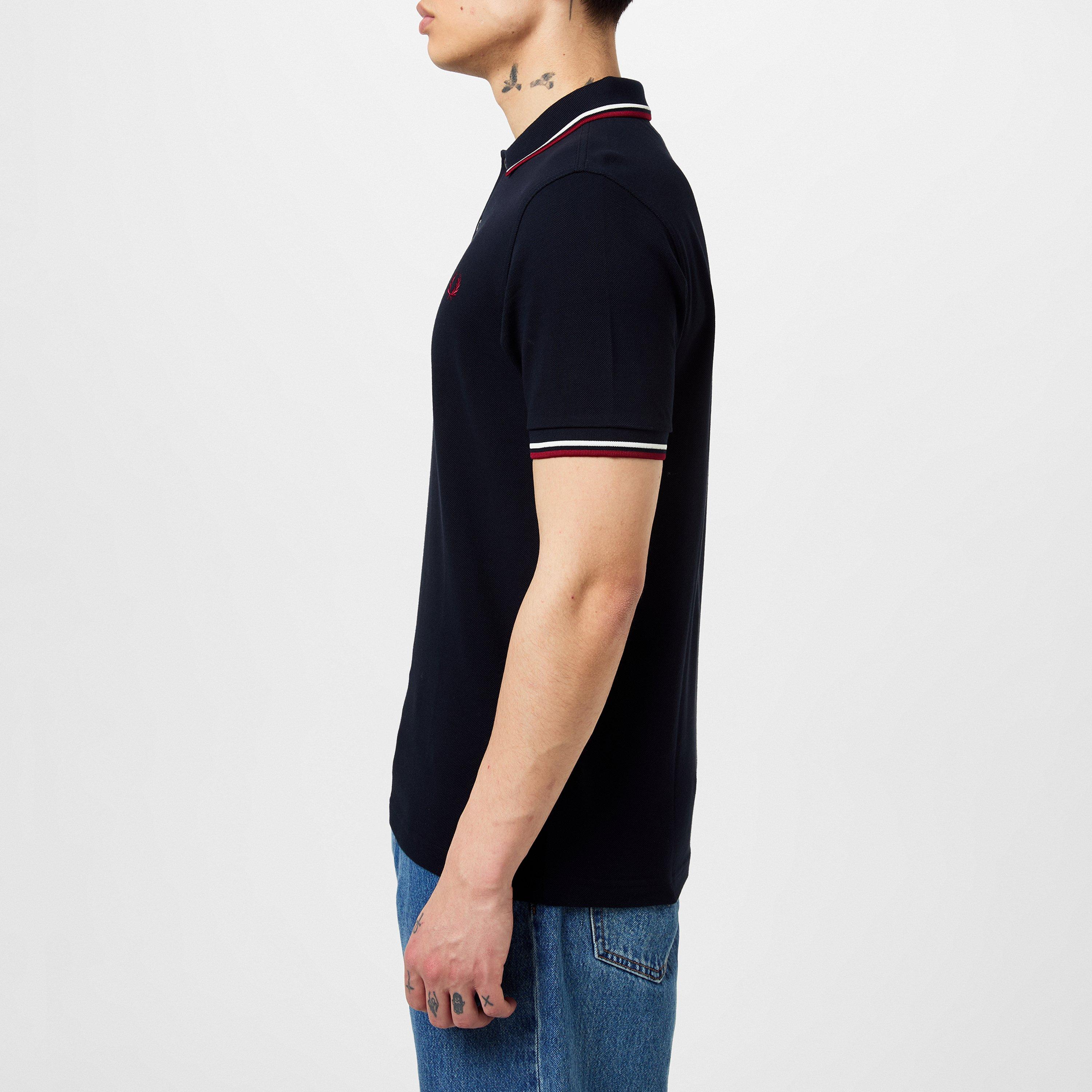 Navy T55 - Fred Perry - Short Sleeve Twin Tipped Polo Shirt - 6