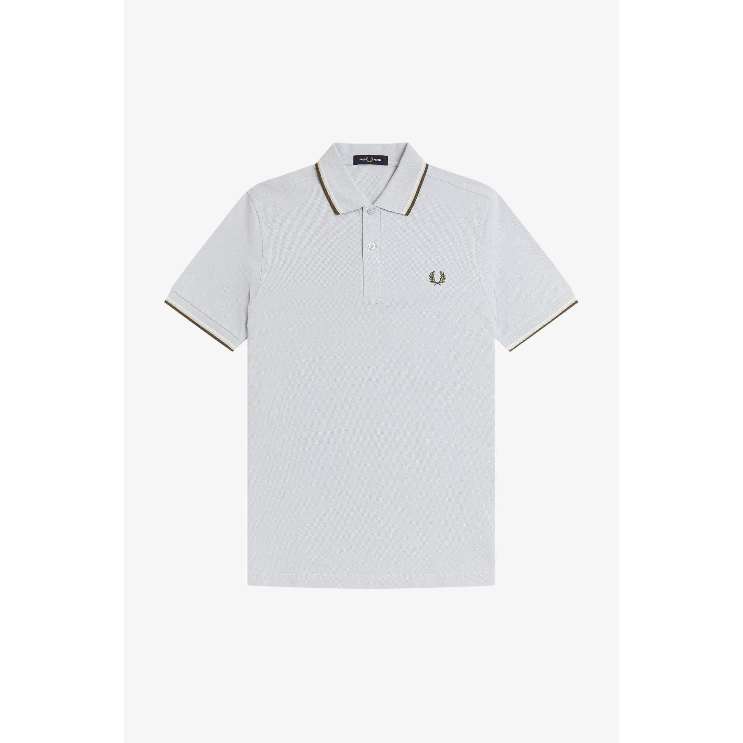 Fred Perry Men's Short Sleeve Twin Tipped Polo Shirt - Dusky Blue 80B - XL