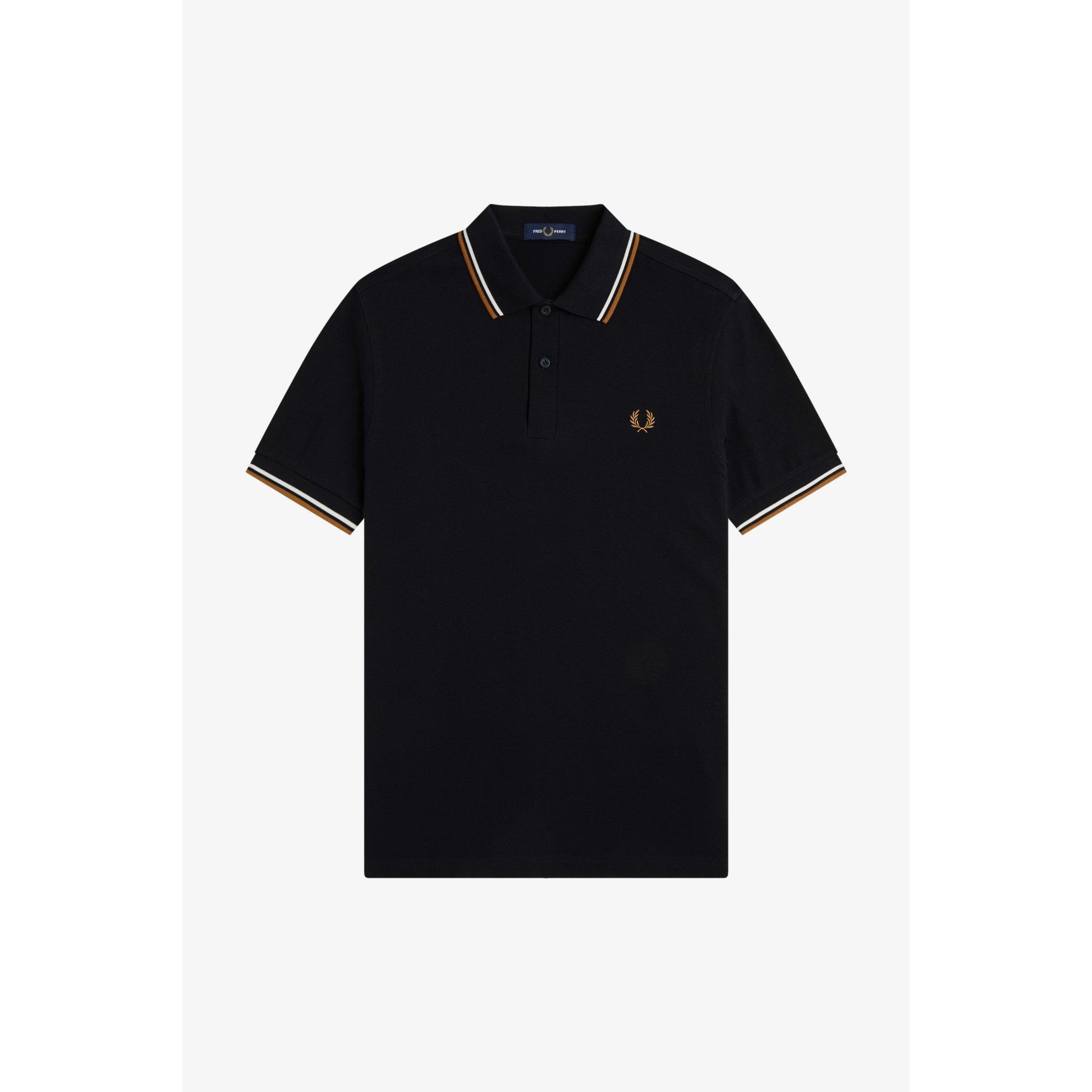 Fred Perry Men's Short Sleeve Twin Tipped Polo Shirt - Black P69 - M