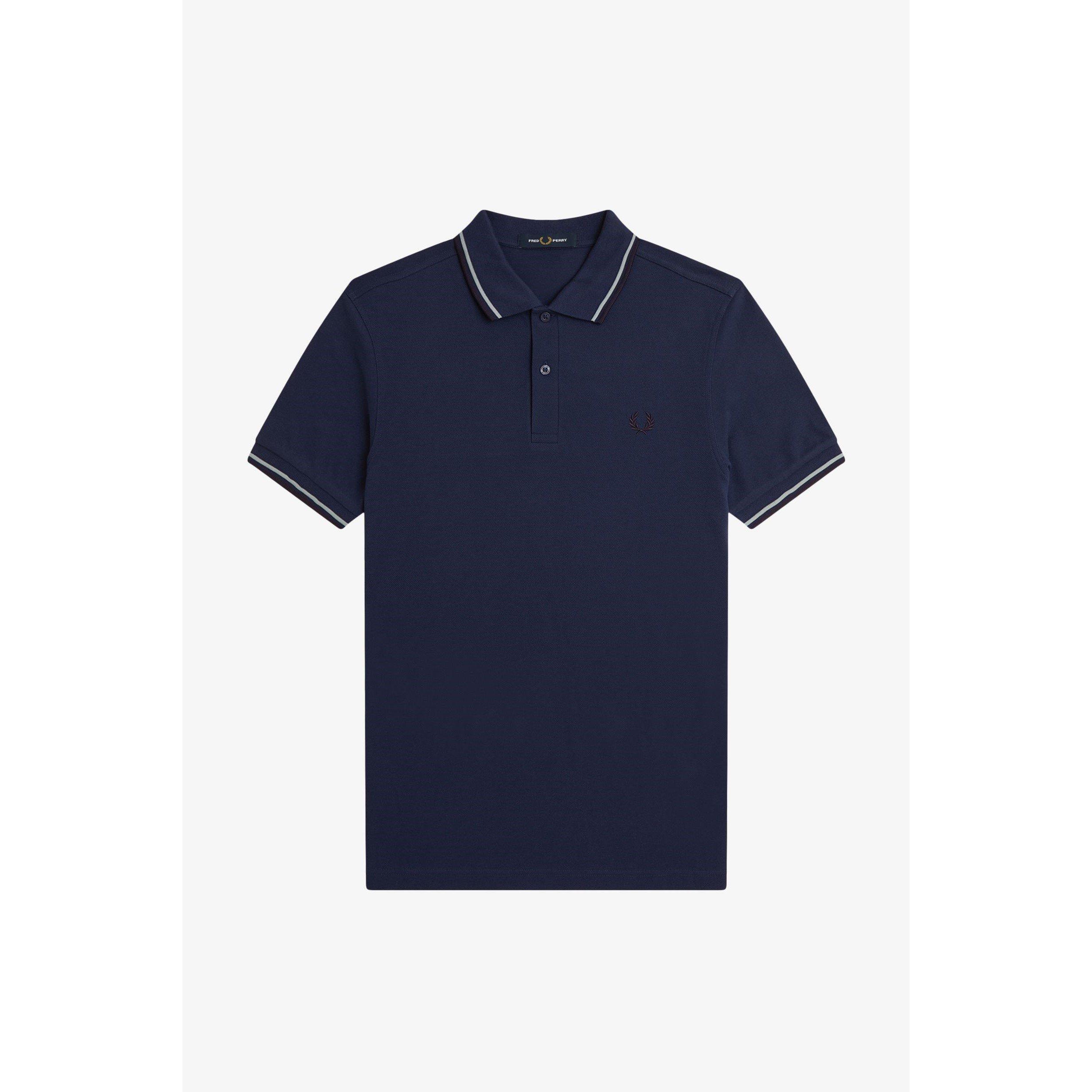 【FRED PERRY】Ls Twin Tipped Polo Shirt Fred Perry - Polo Masculina Twin Tipped - Preto