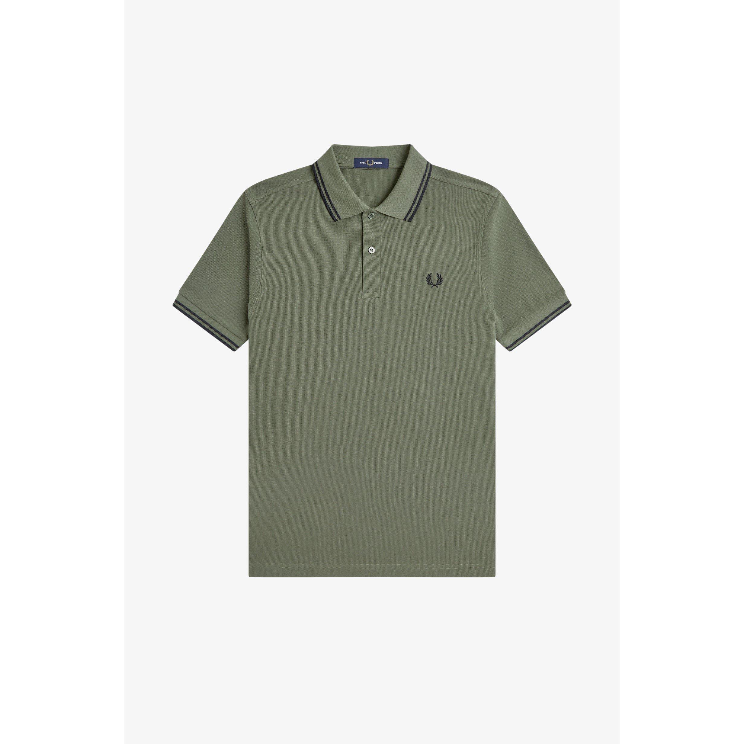 Fred Perry Men's Short Sleeve Twin Tipped Polo Shirt - Wrth Grn Z50 - 3XL