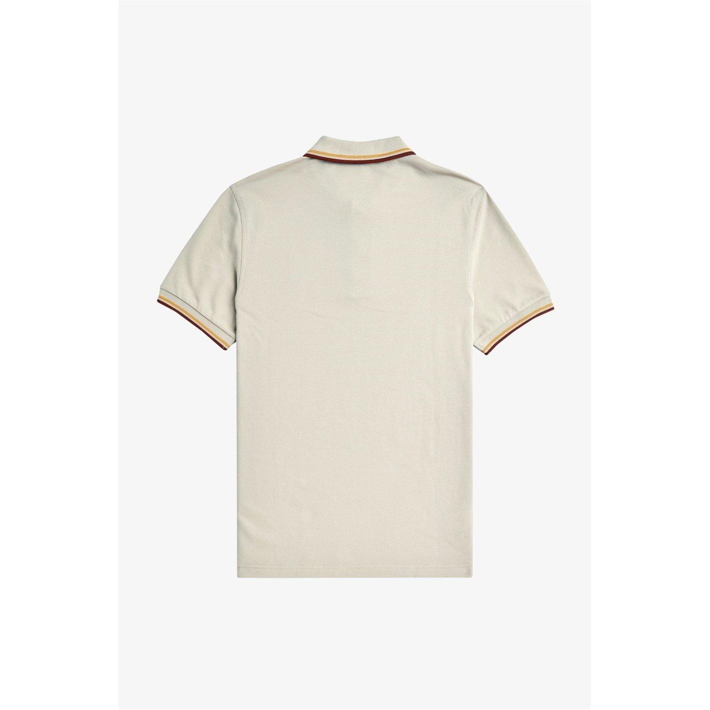 Oatmeal W55 - Fred Perry - Short Sleeve Twin Tipped Polo Shirt - 2